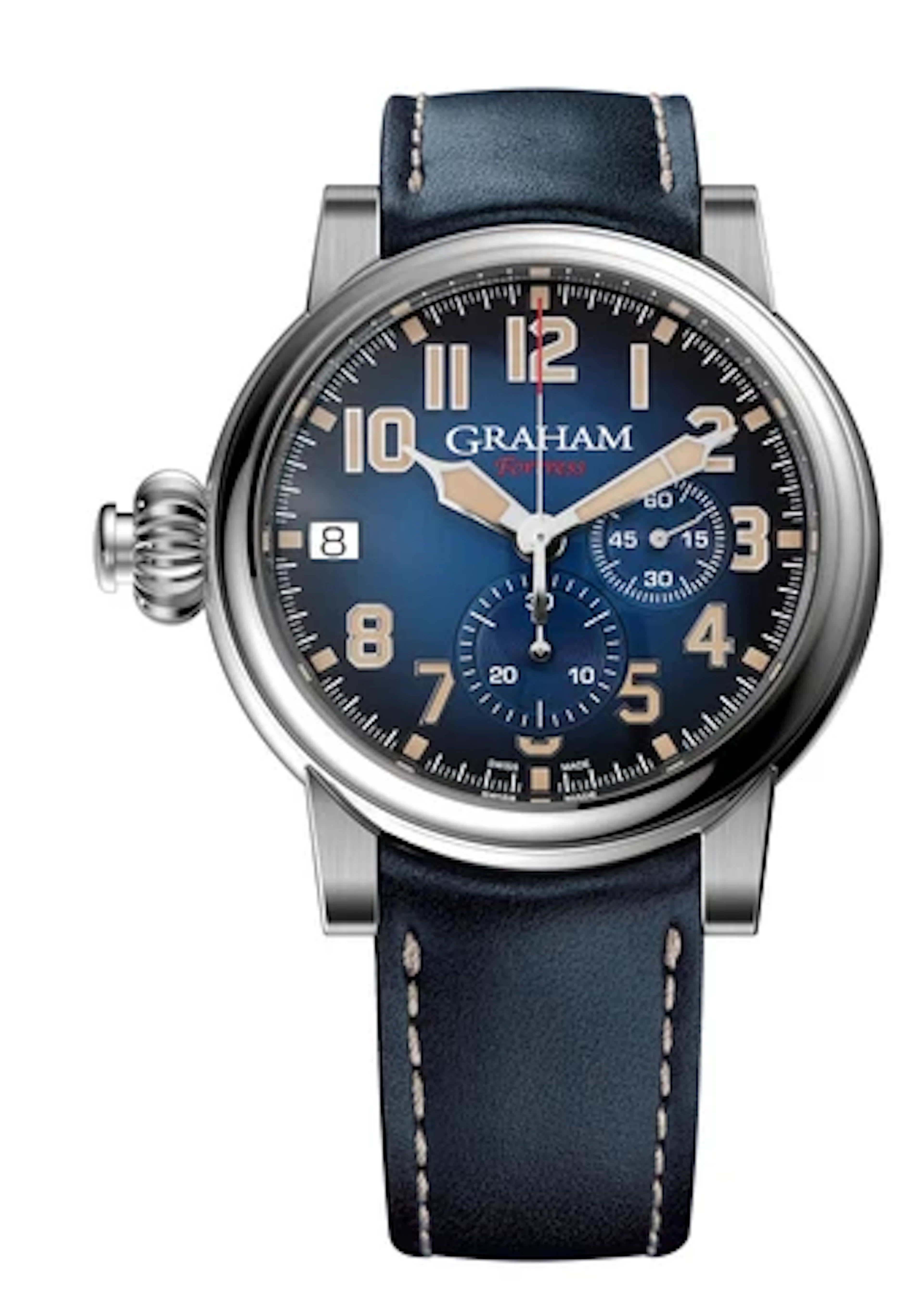 New Graham Fortress Blue Dial Mens Watch Box Papers