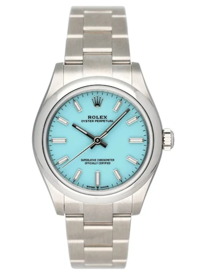 Rolex Oyster Perpetual 277200 Turquoise Dial Ladies Watch Box Papers
