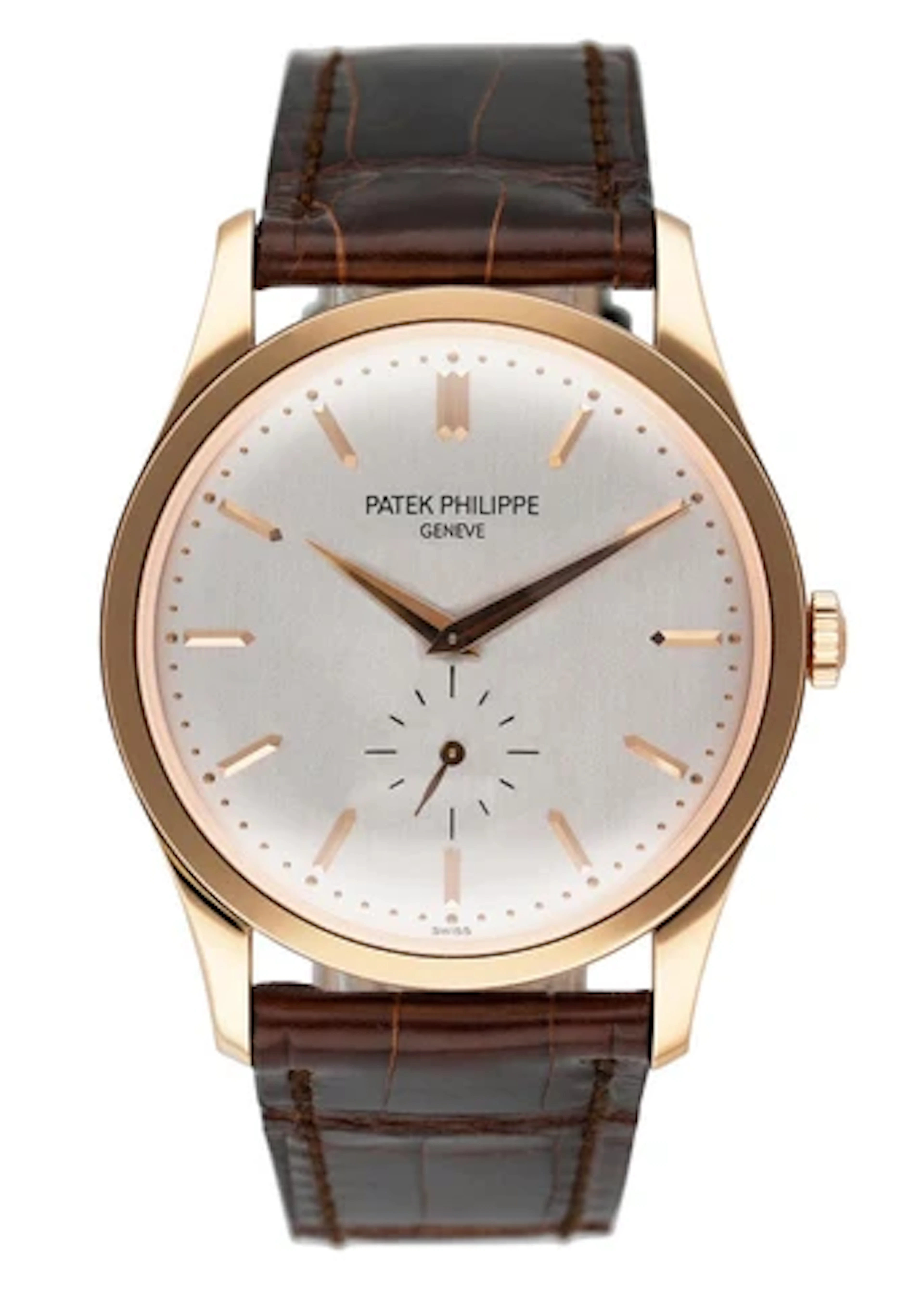 Patek Philippe Calatrava 5196R 18K Rose Gold Mens Watch With Papers
