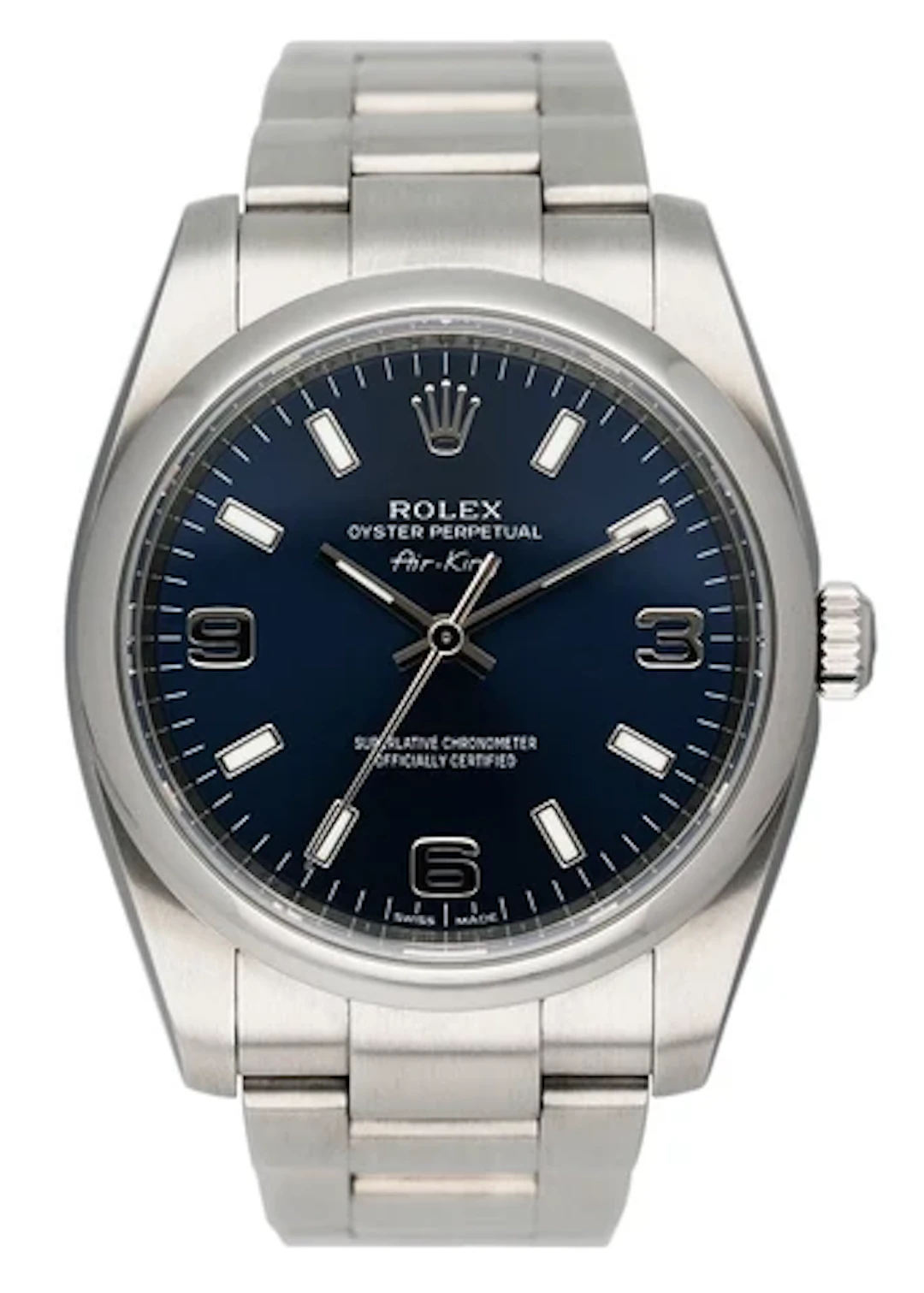 Rolex Air King 114200 Blue Dial Mens Watch Box Papers
