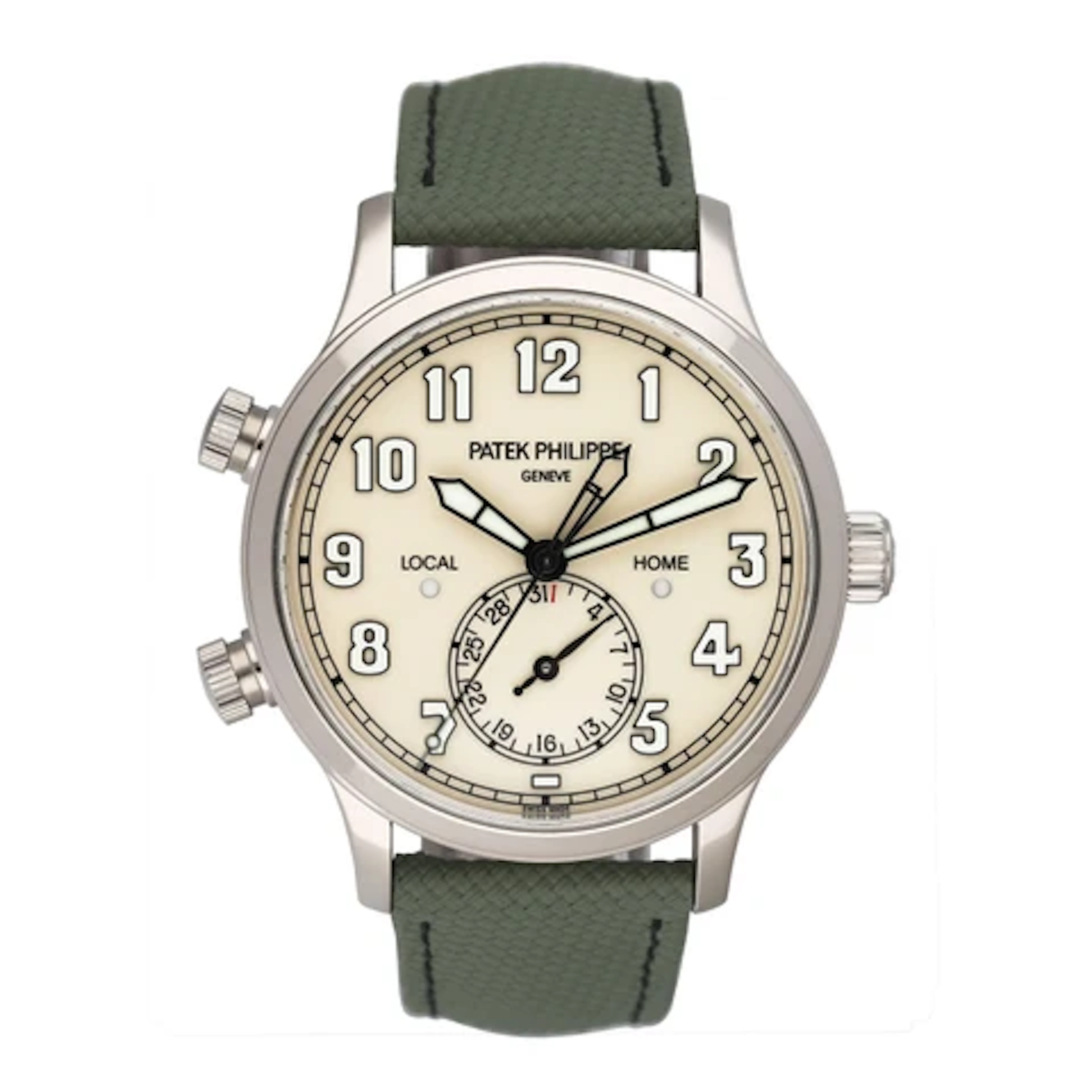 Patek Philippe Calatrava Pilot Travel Time 5524G Ivory Dial Mens Watch