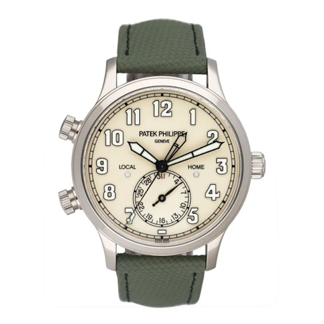 Patek Philippe Calatrava Pilot Travel Time 5524G Ivory Dial Mens Watch