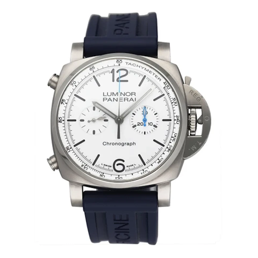 Panerai Luminor Chrono PAM01218 White Dial Mens Watch With Box