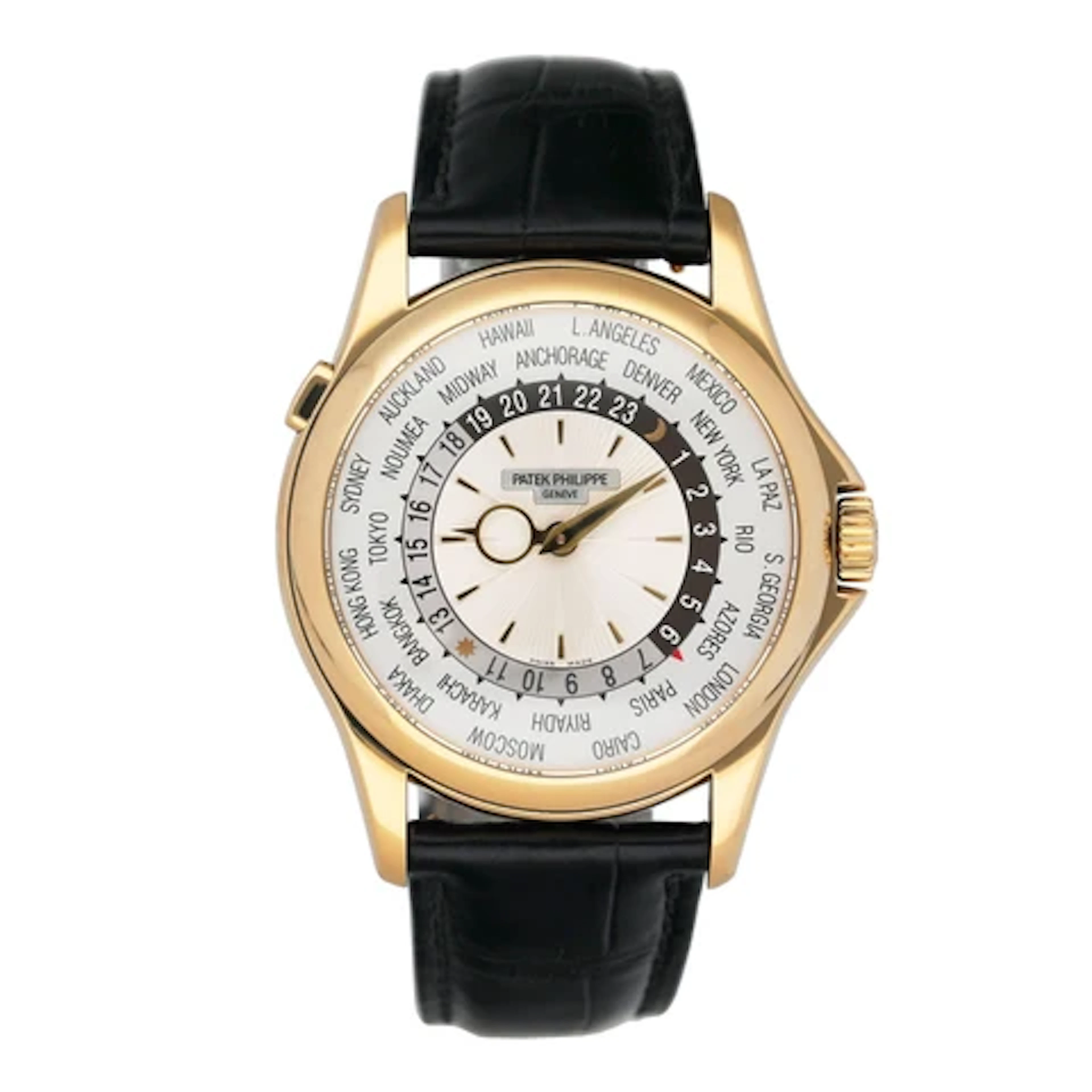 Patek Philippe World Time 5130J 18K Yellow Gold Mens Watch