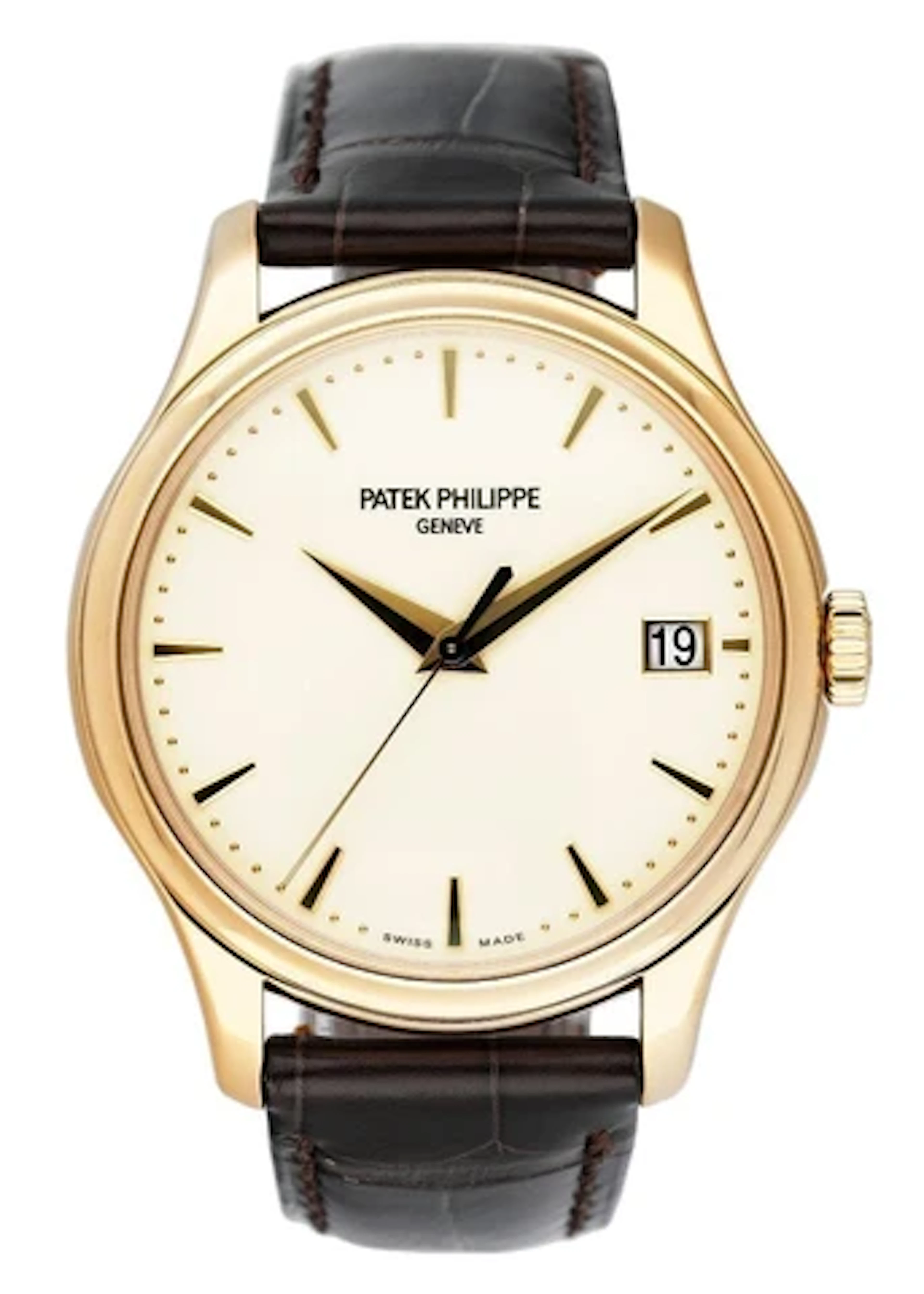 Patek Philippe Calatrava 5227J Ivory Dial 18K Yellow Gold Mens Watch Box Papers