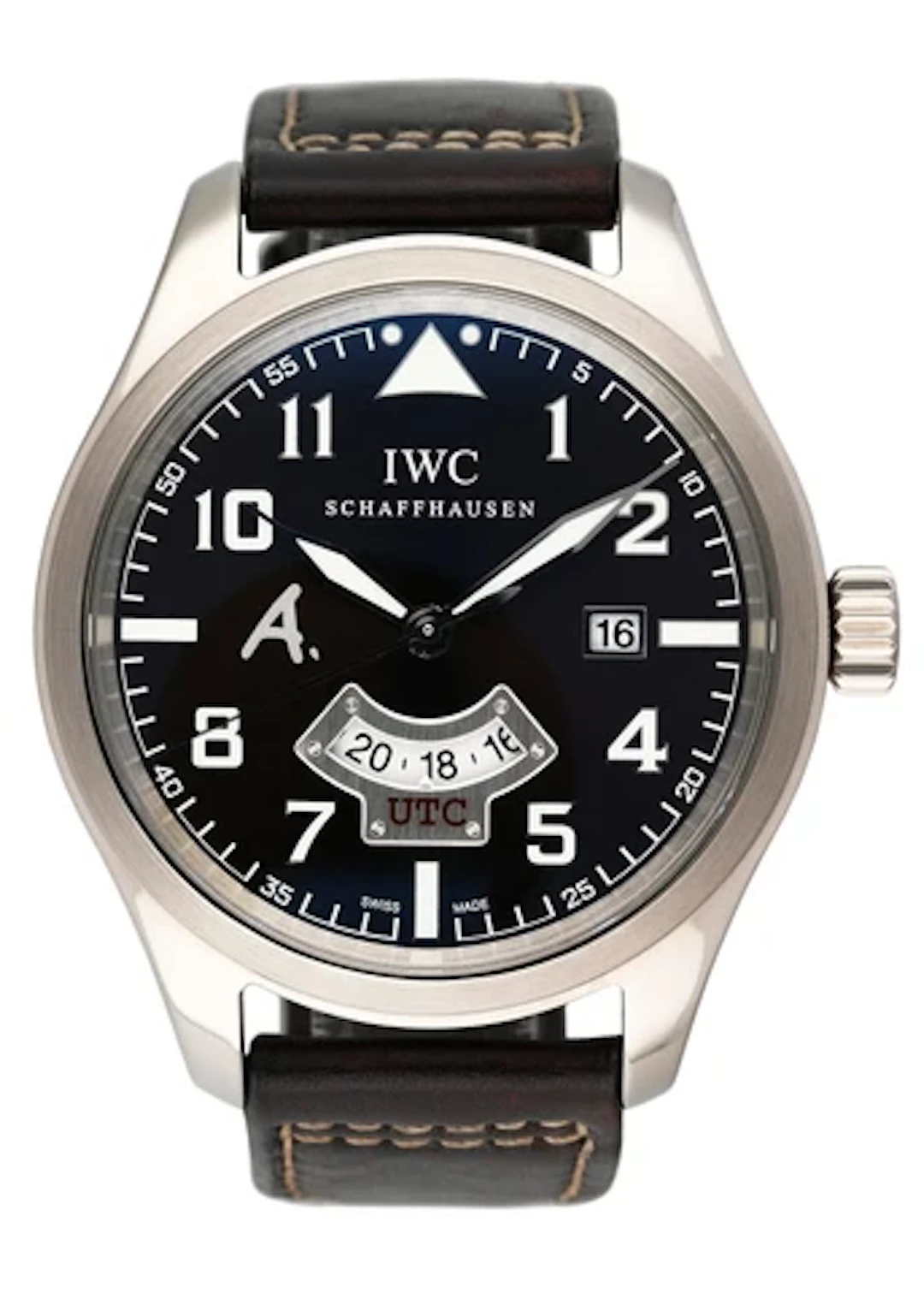 IWC Saint Exupery UTC Pilots IW326102 18k WG Brown Dial Mens Watch Box Papers