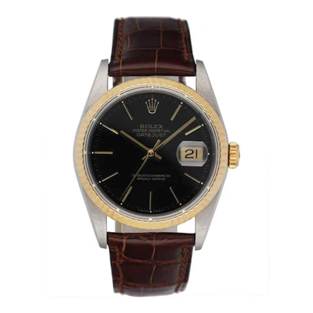 Rolex Datejust 16233 Black Dial Mens Watch