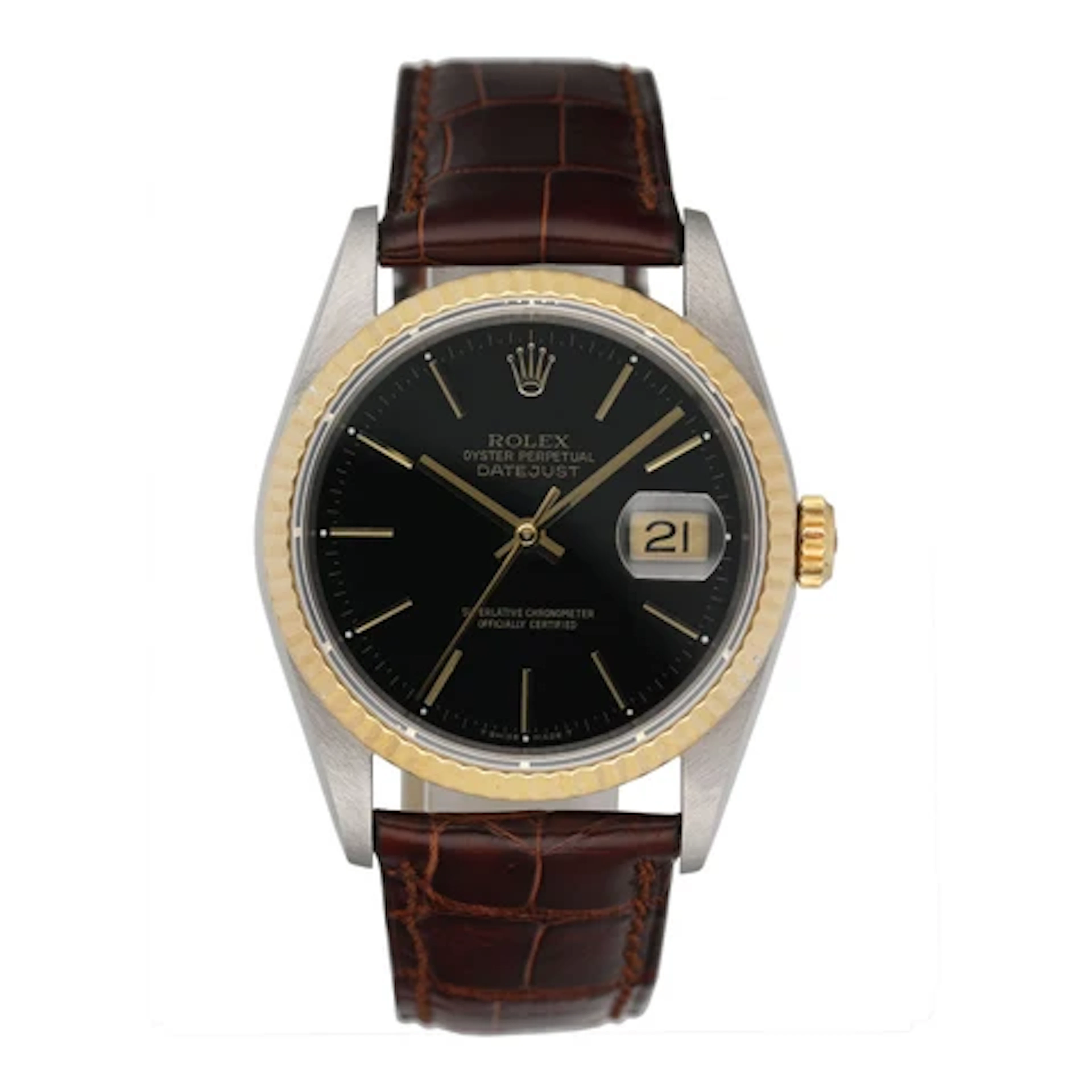 Rolex Datejust 16233 Black Dial Mens Watch
