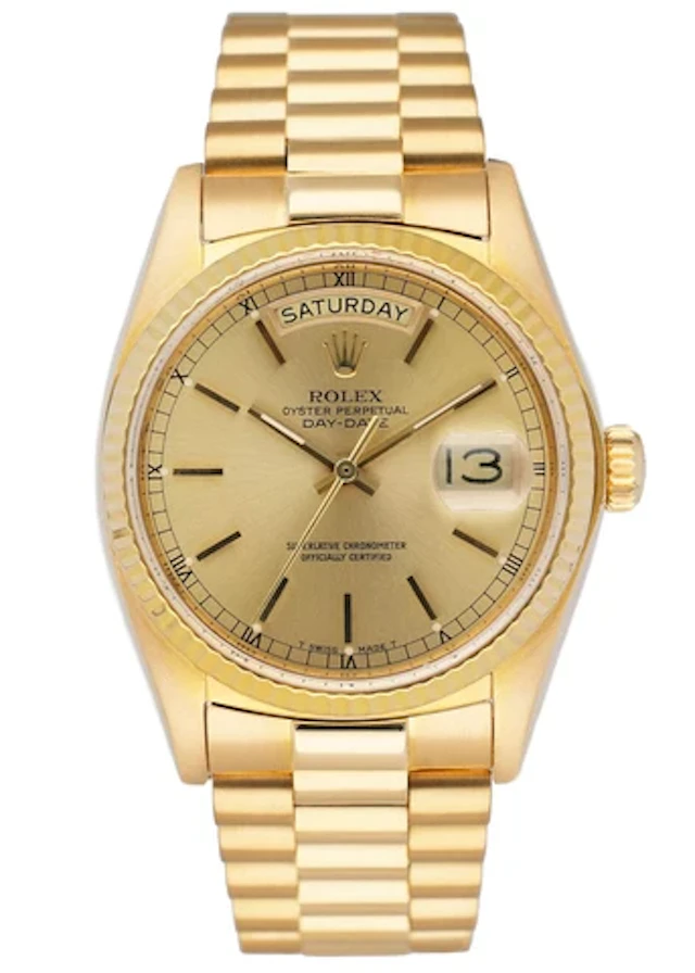 Rolex Day Date 18038 President 18K Yellow Gold Mens Watch