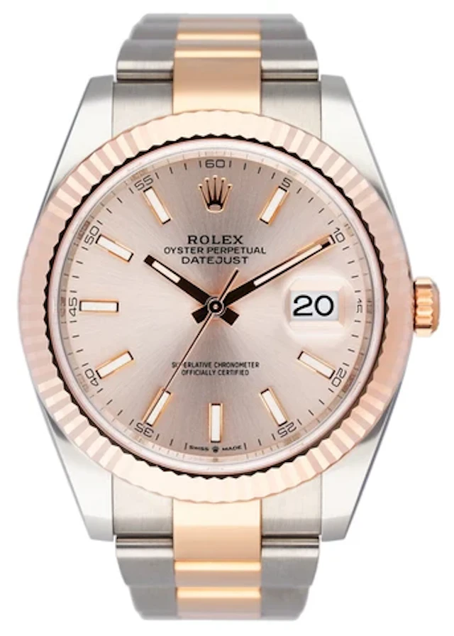 Rolex Datejust 41 126331 Everose Dial Two Tone Mens Watch Box Papers