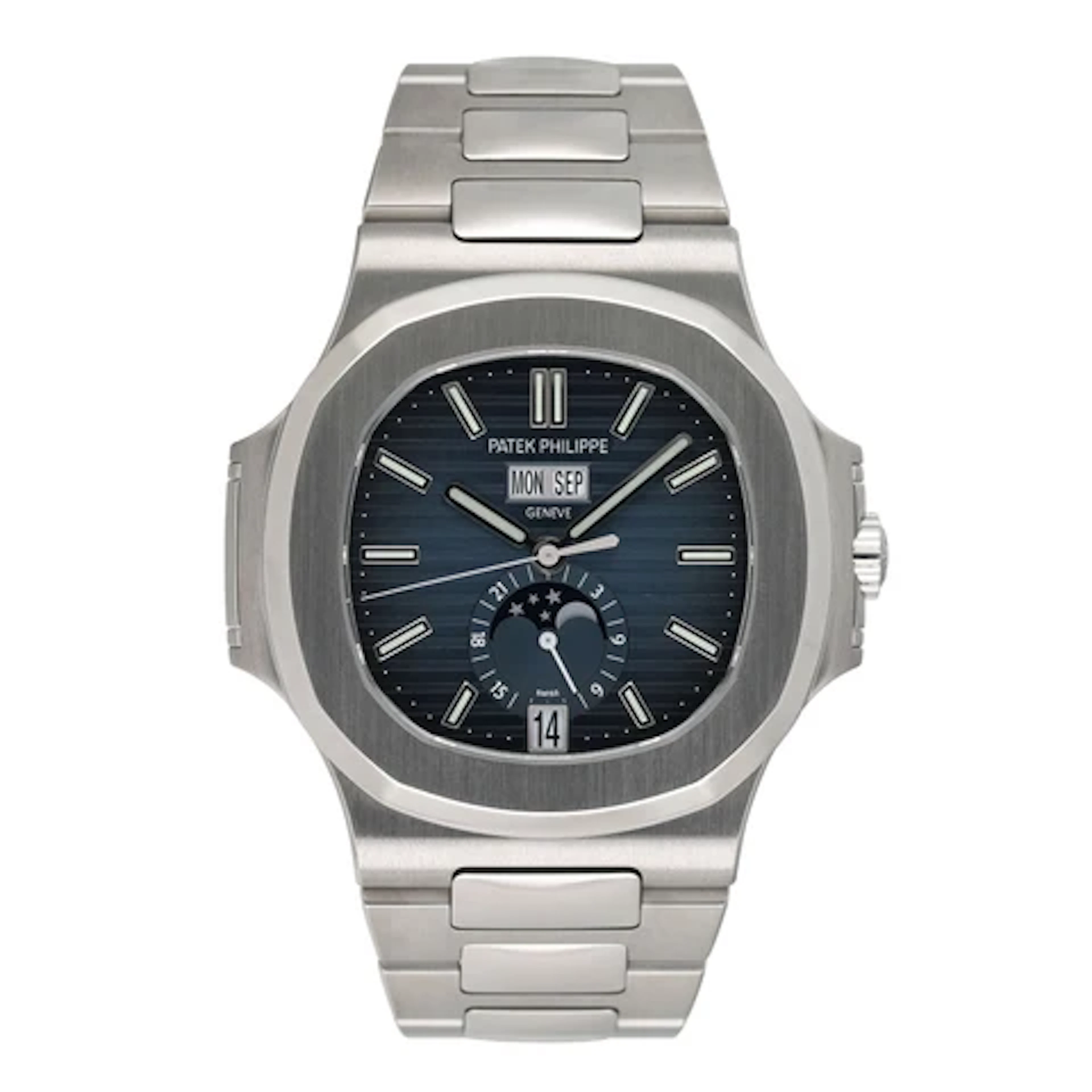 Patek Philippe Nautilus 5726 Annual Calendar Blue Dial Mens Watch Box Papers