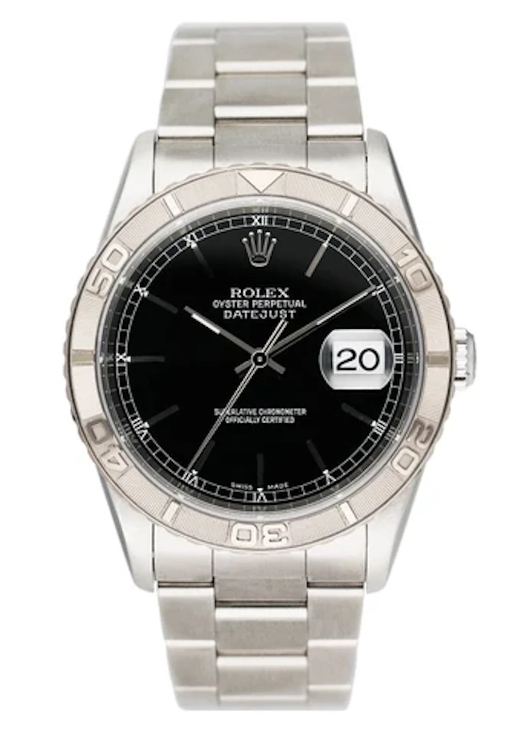 Rolex Oyster Datejust Turn-O-Graph 16264 Black Dial Mens Watch
