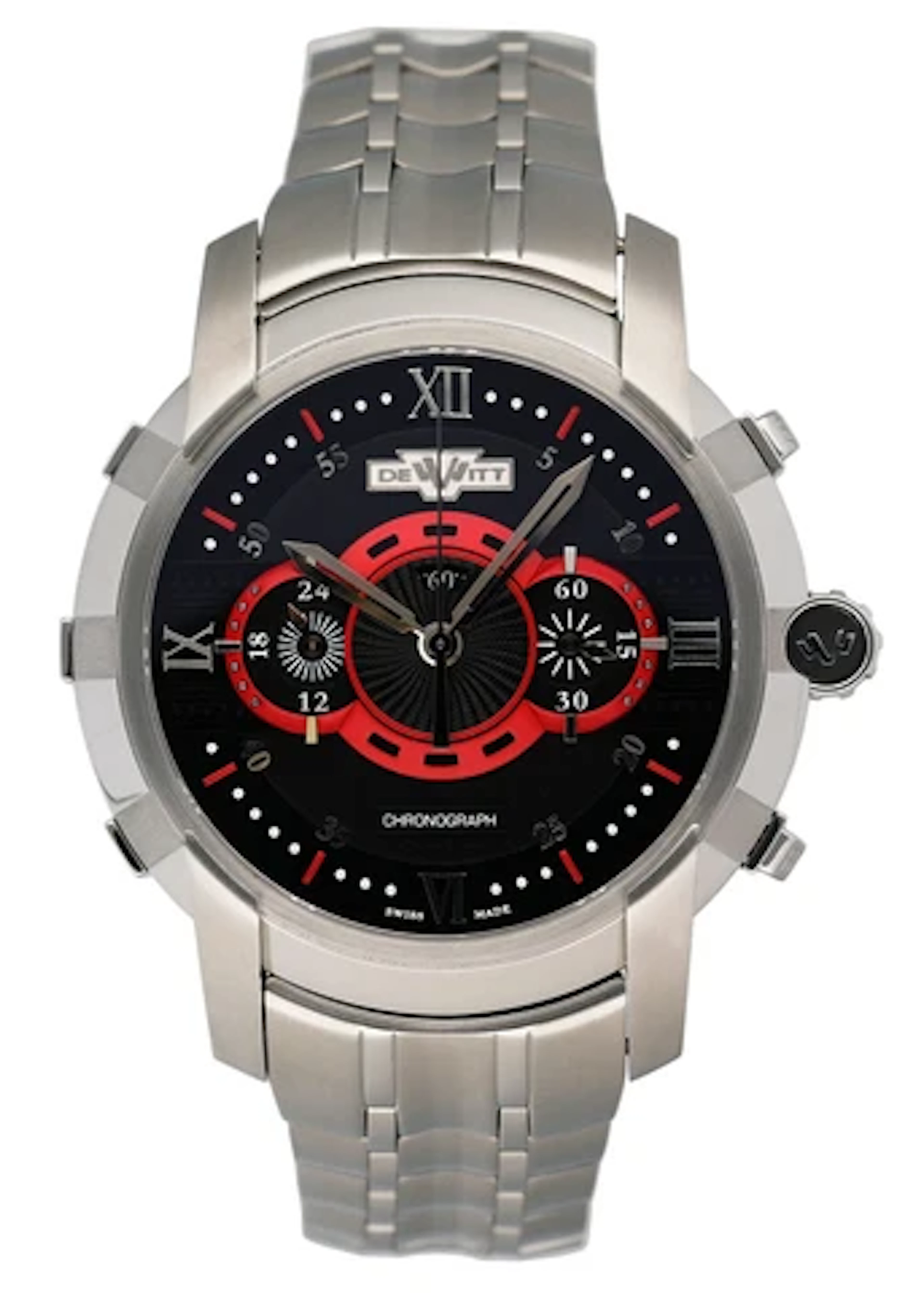Dewitt Academia FTV.CHR.005.S1 Black & Red Dial Mens Watch Box Papers