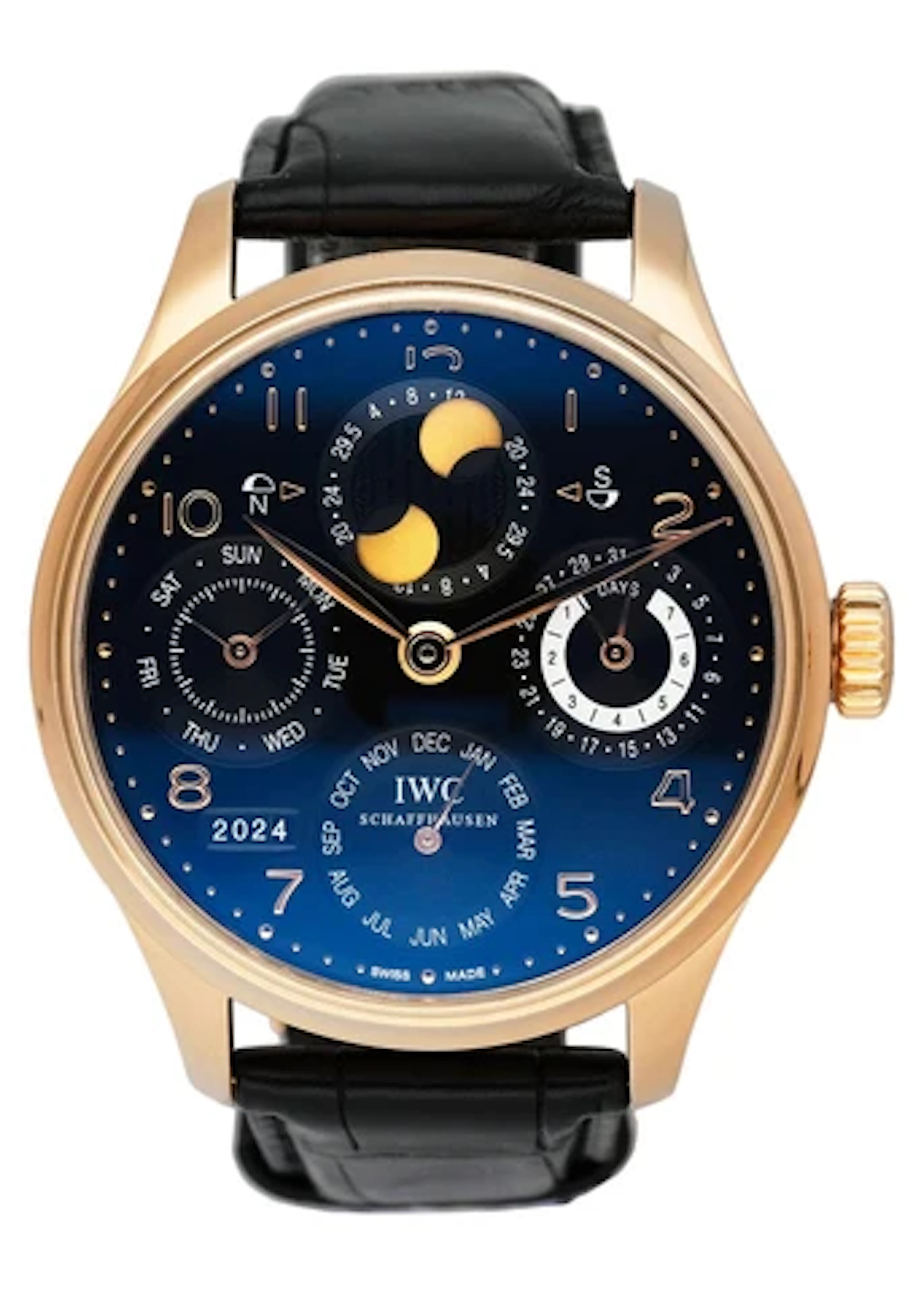 IWC Portuguese IW502119 Perpetual Calendar Black Dial Mens Watch