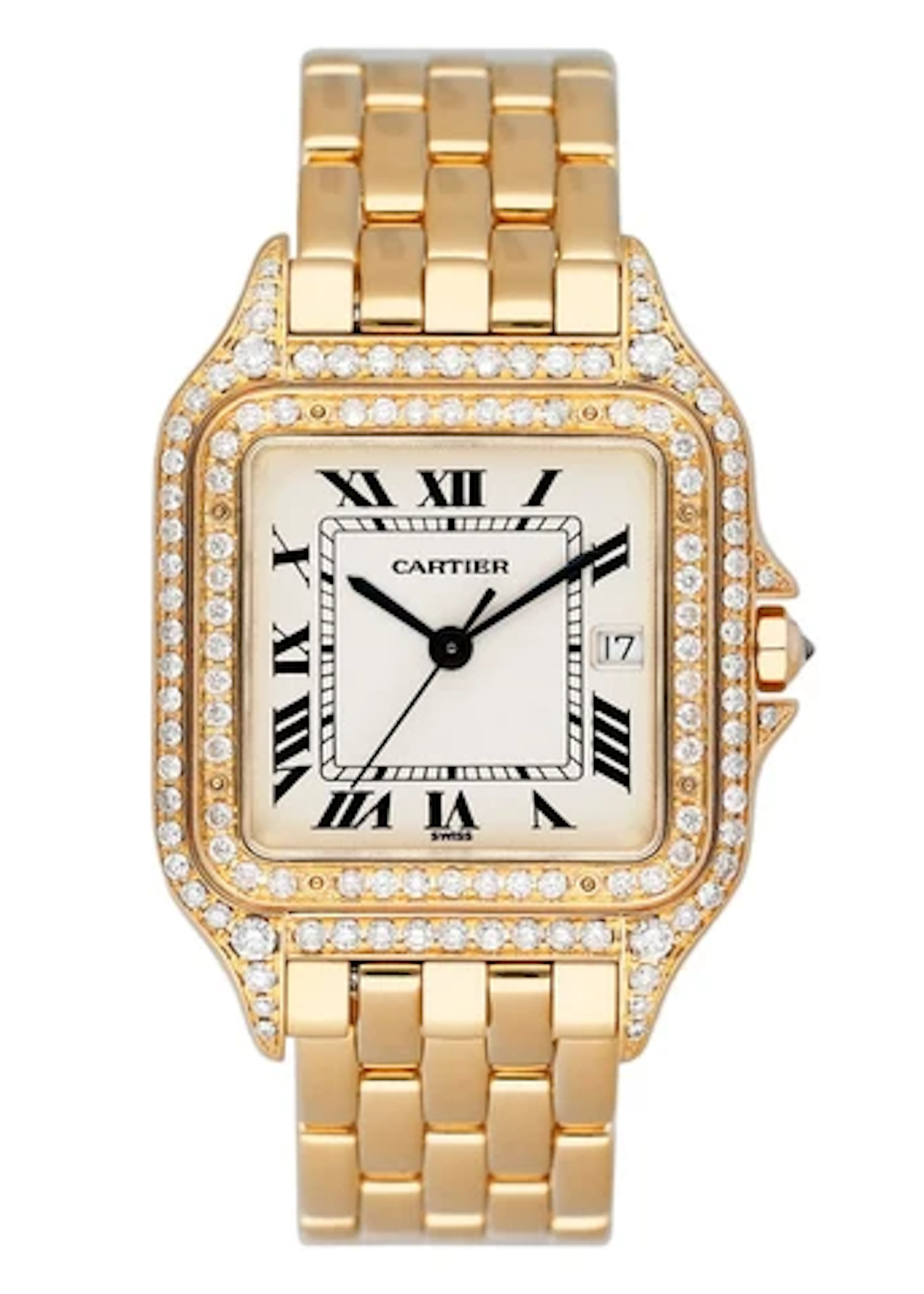 Cartier Panthere Large W25014B9 Diamond Mens Watch