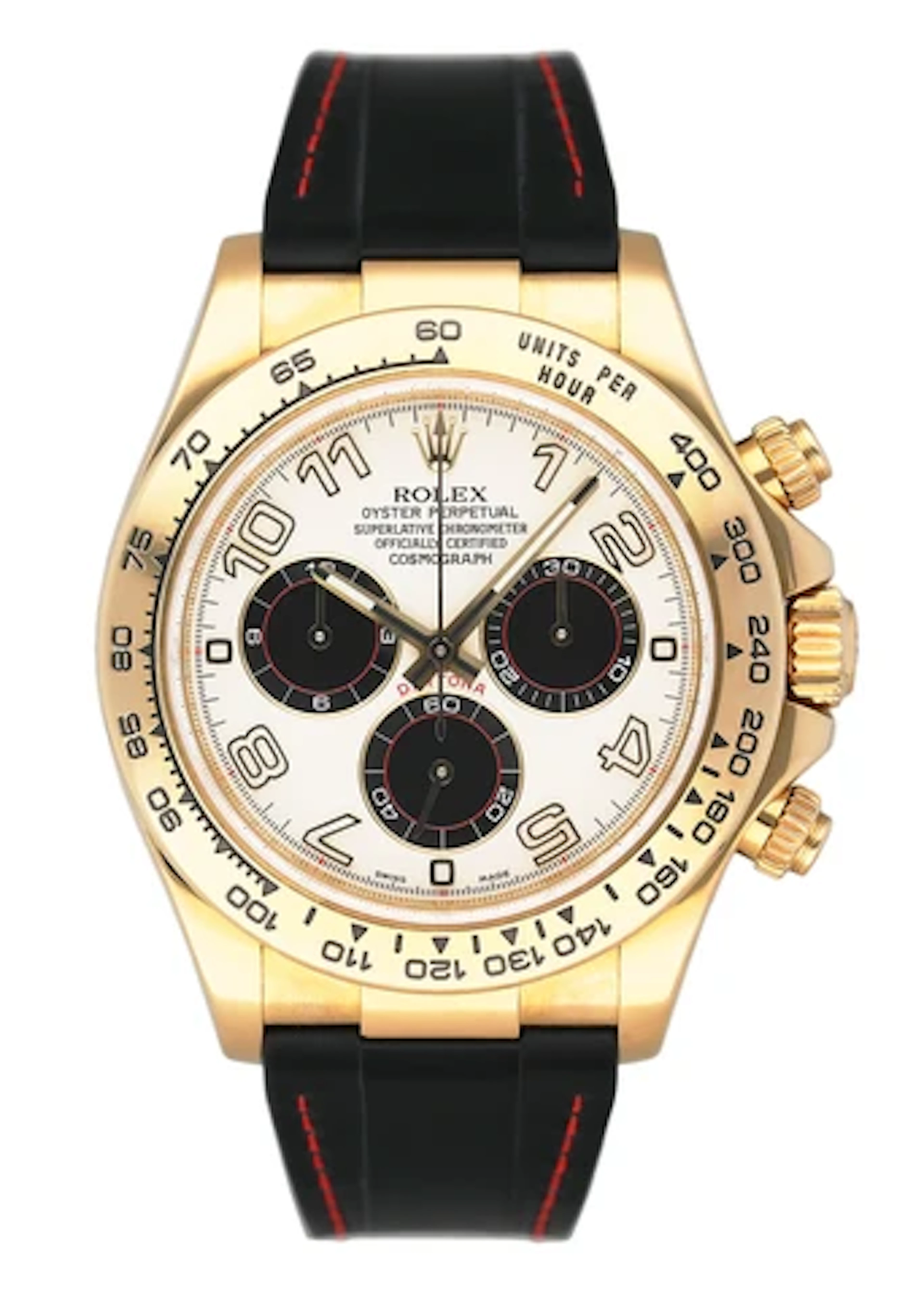 Rolex Daytona 116518 Cream dial Panda Yellow Gold Mens Watch