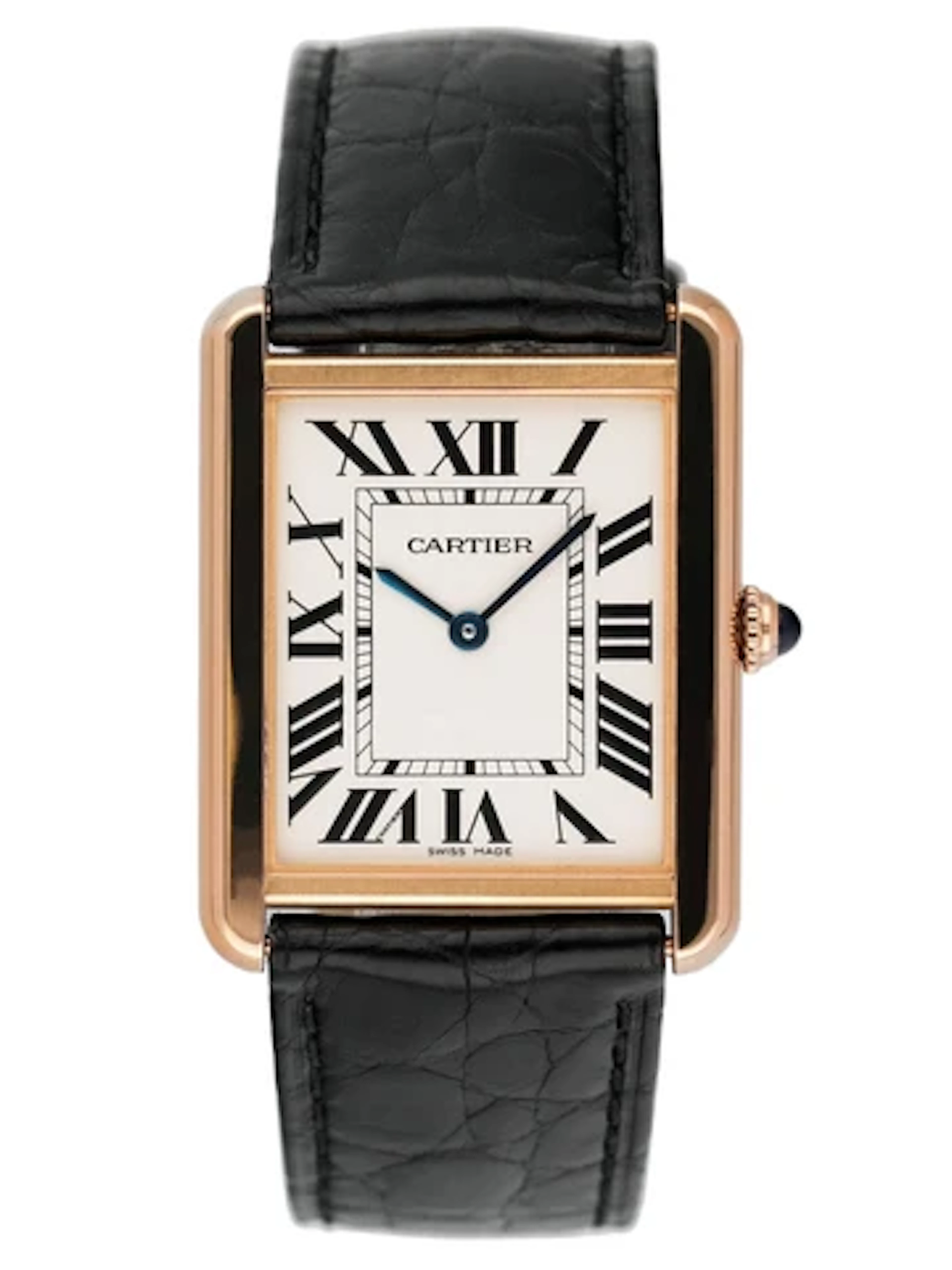 Cartier Tank Solo W5200025 18K Rose Gold Mens Watch