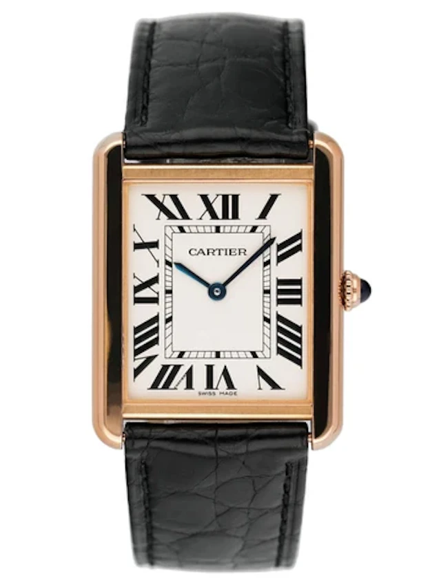 Cartier Tank Solo W5200025 18K Rose Gold Mens Watch