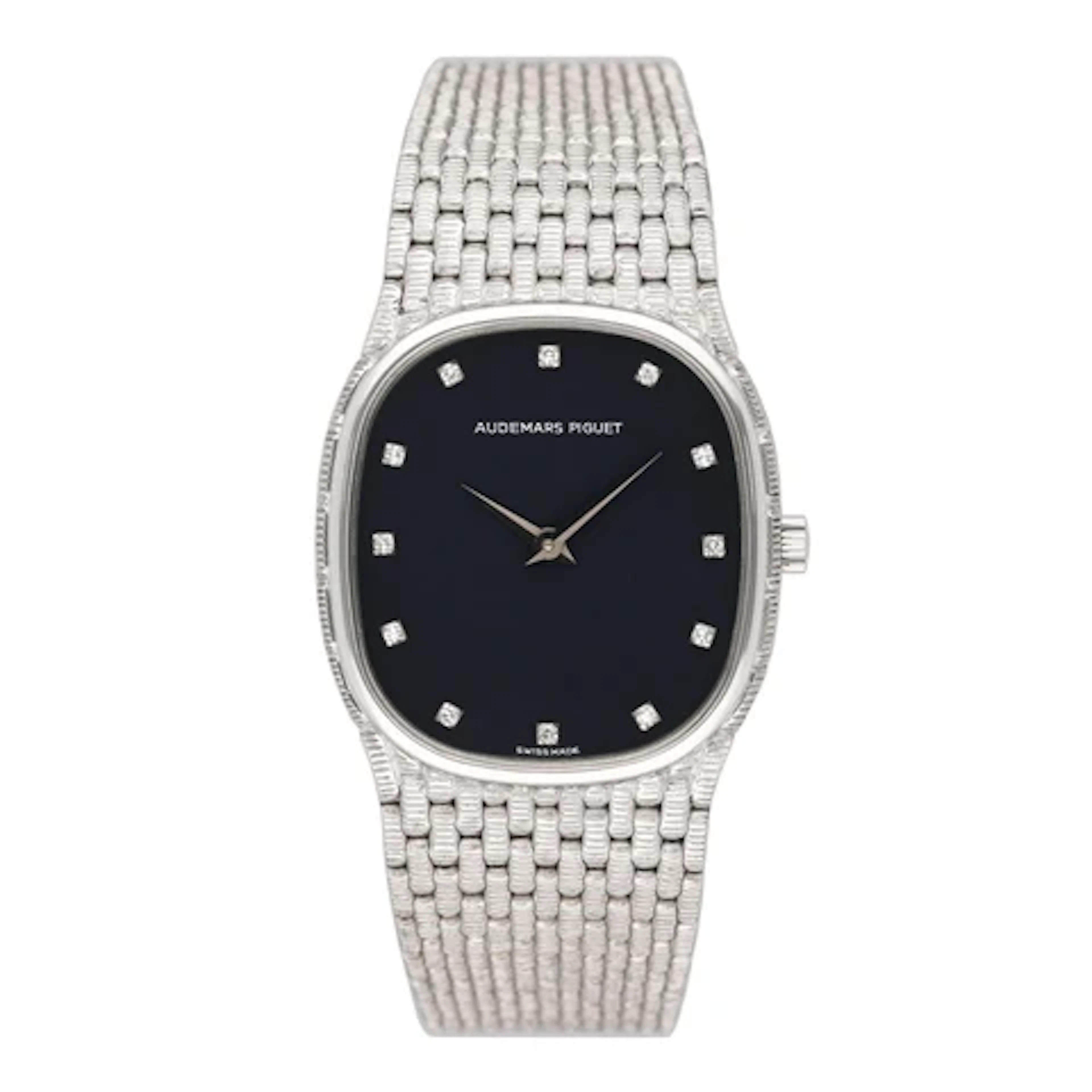 Audemars Piguet Diamond Black Dial 18K White Gold Ladies Watch