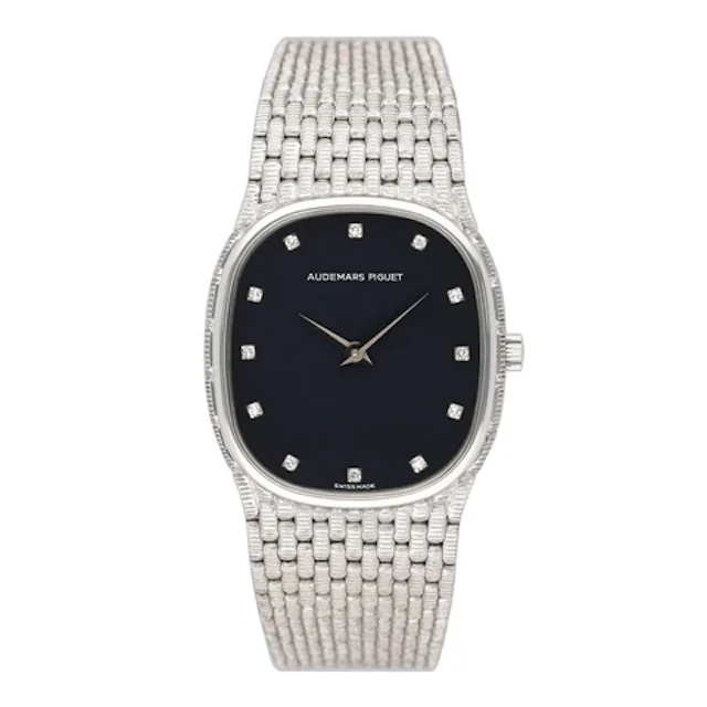 Audemars Piguet Diamond Black Dial 18K White Gold Ladies Watch