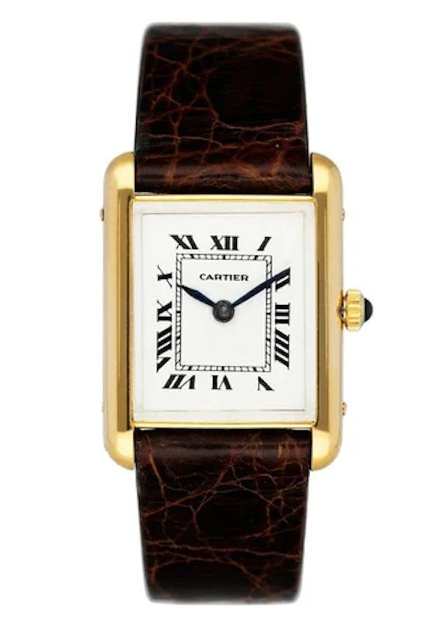 Cartier Tank 13433 Patek Movement Yellow Gold Ladies Watch