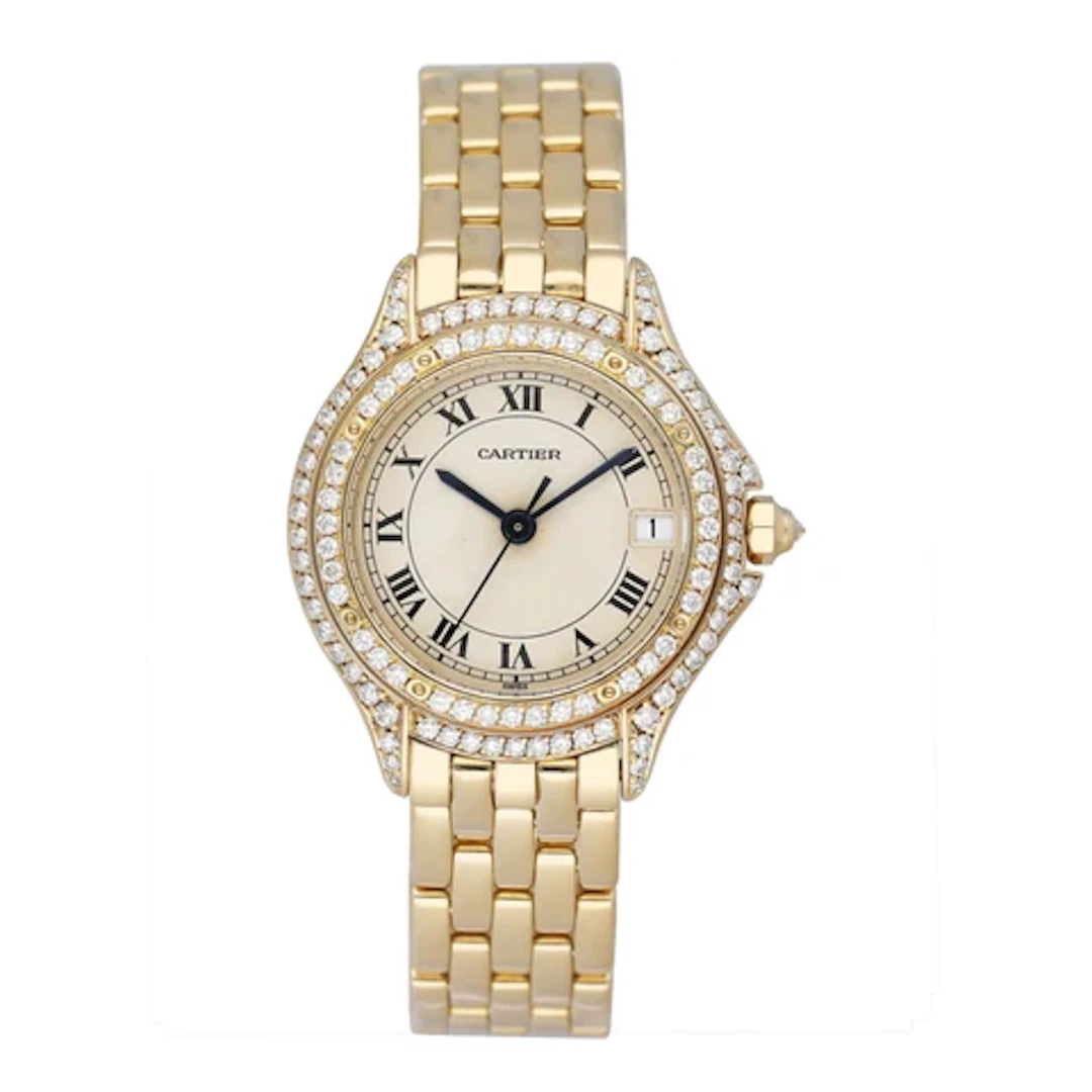Cartier Cougar WF8003B9 Diamond 18K Yellow Gold Ladies Watch