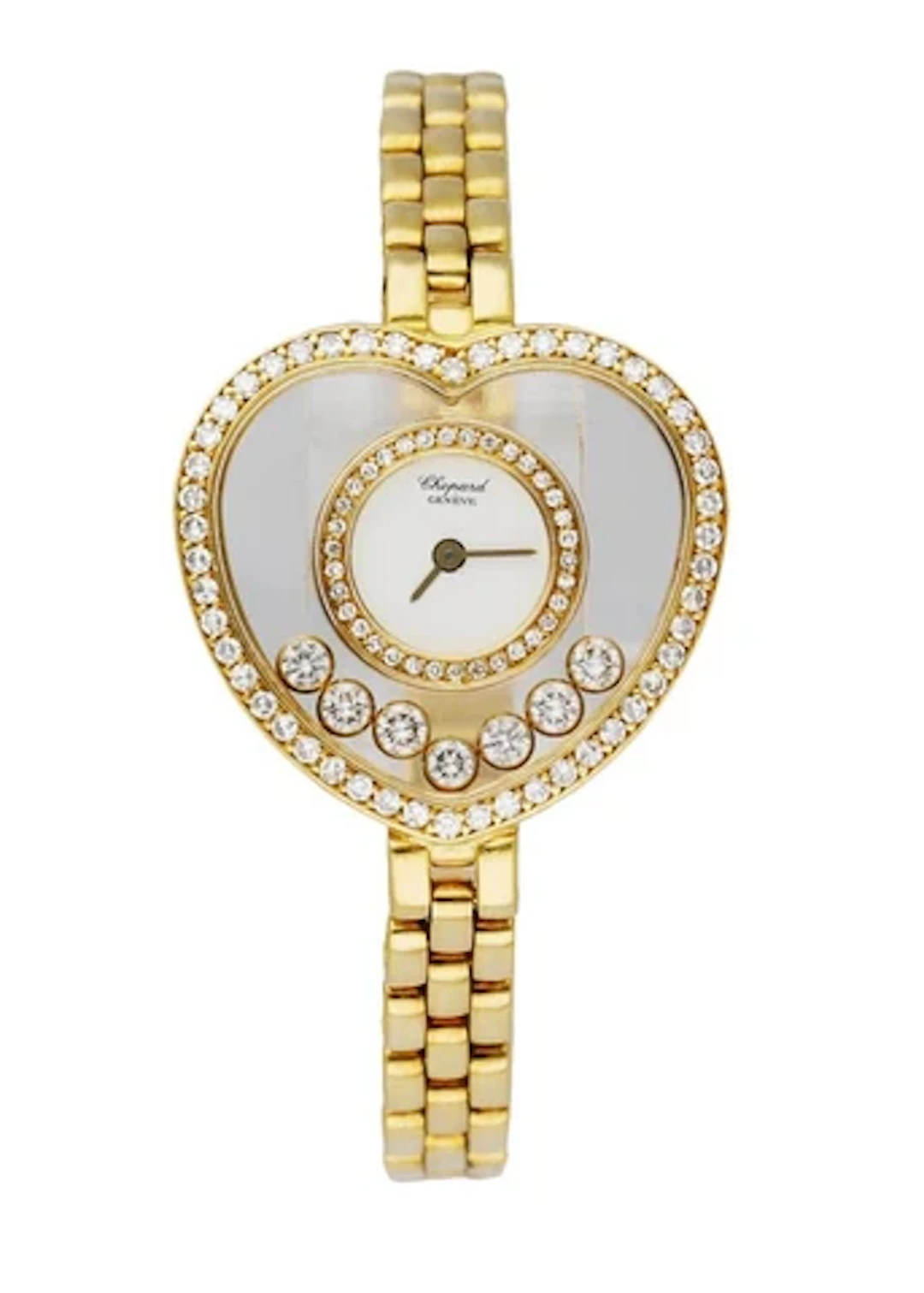 Chopard Happy Diamond Heart Shape 18K Yellow Gold & Diamond Ladies Watch