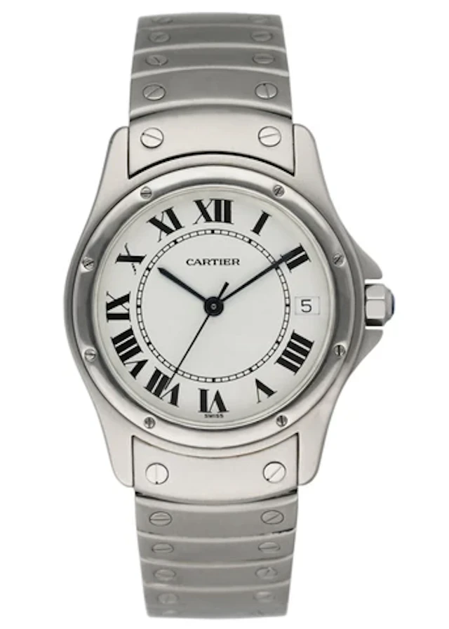 Cartier Cougar 1920/1 Steel White Dial Automatic Mens Watch