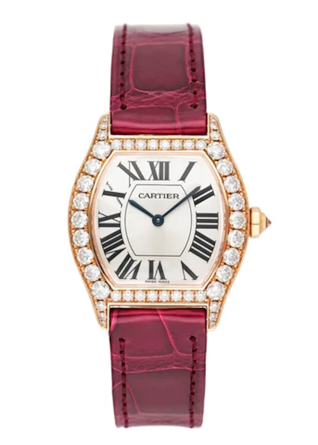 Cartier Tortue WA505031 Diamond 18K Rose Gold Ladies Watch