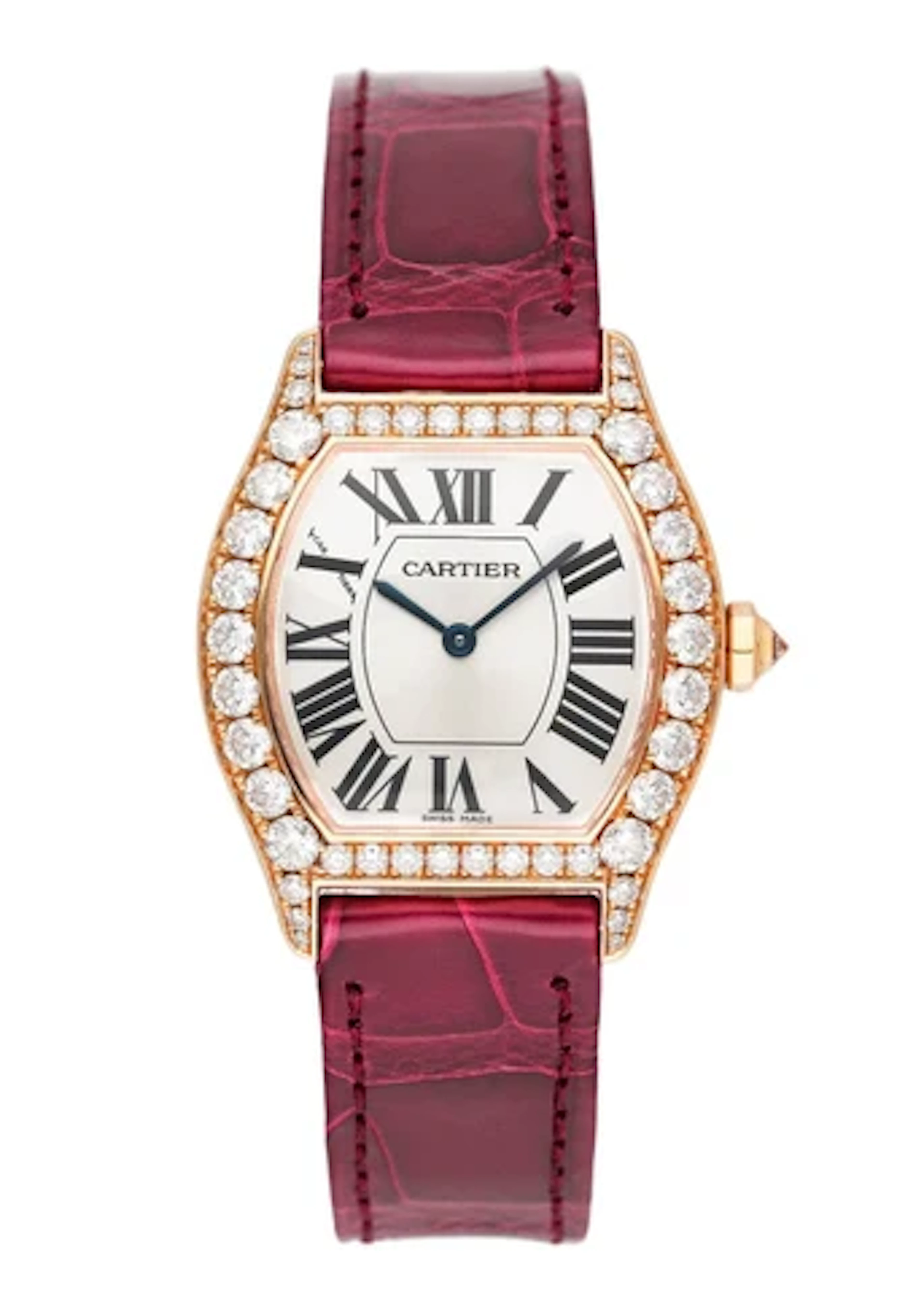 Cartier Tortue WA505031 Diamond 18K Rose Gold Ladies Watch