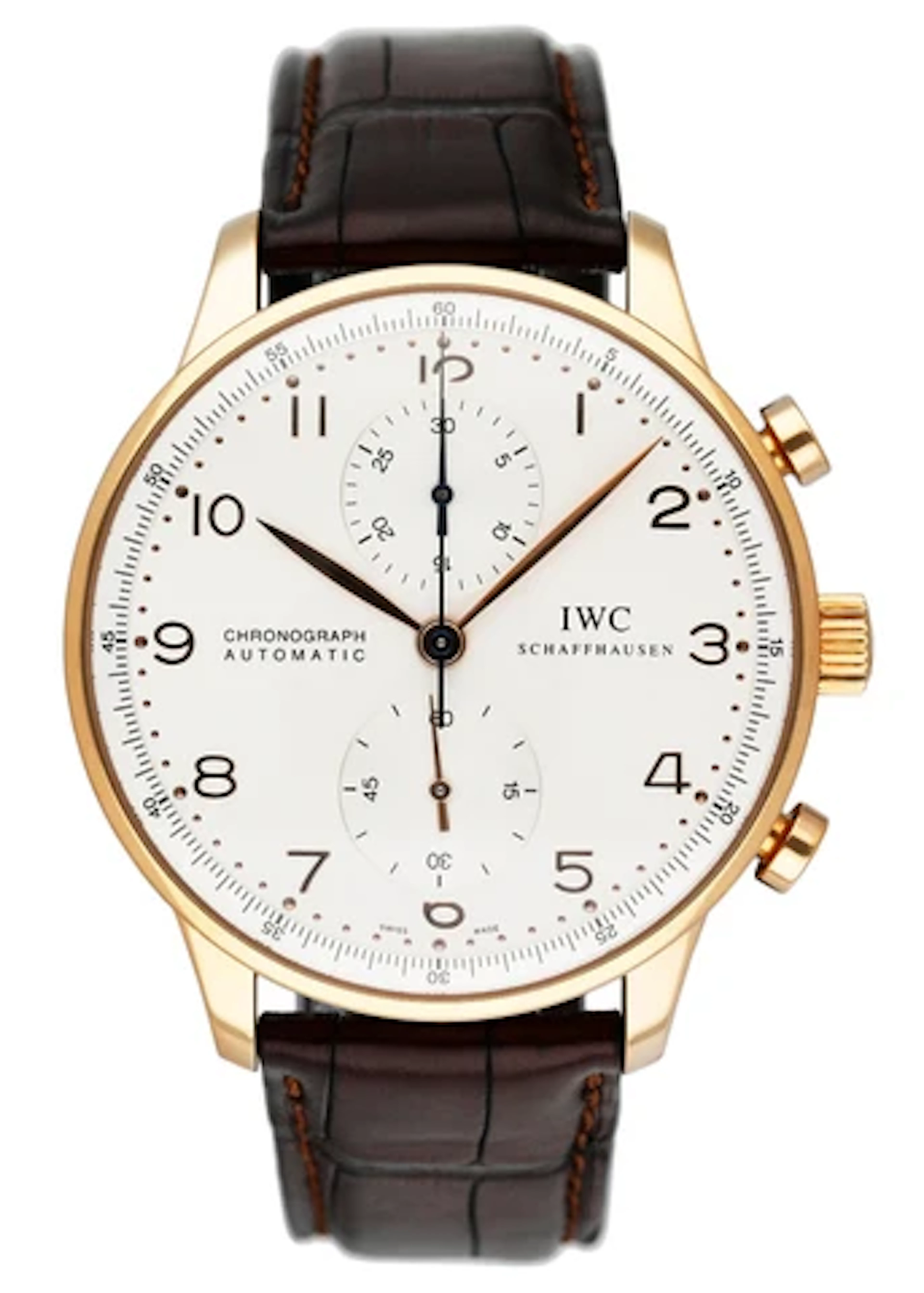 IWC Portugieser IW371402 18K Yellow Gold Mens Watch Box Papers