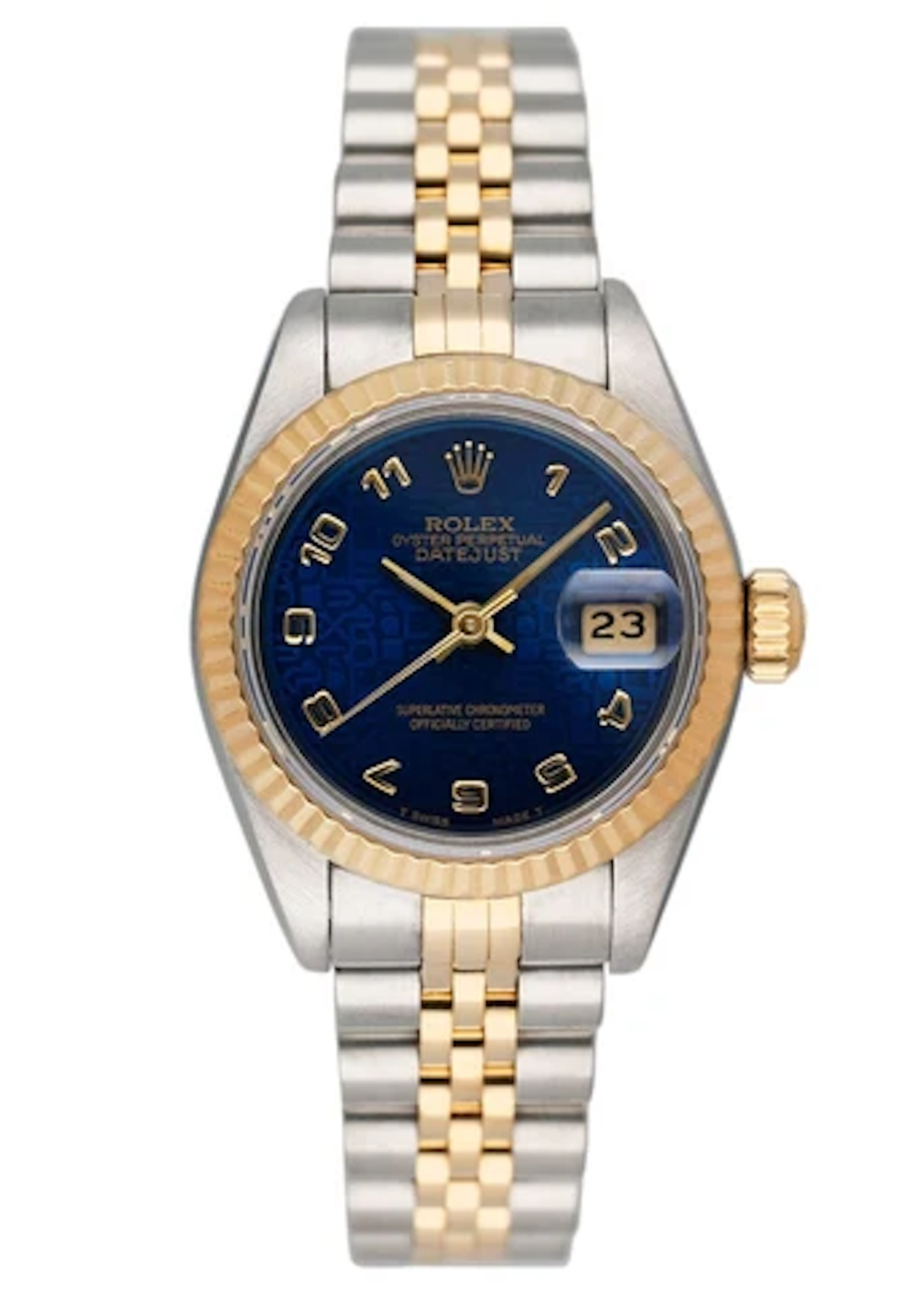 Rolex Datejust 69173 Blue Anniversary Dial Ladies Watch Box Papers