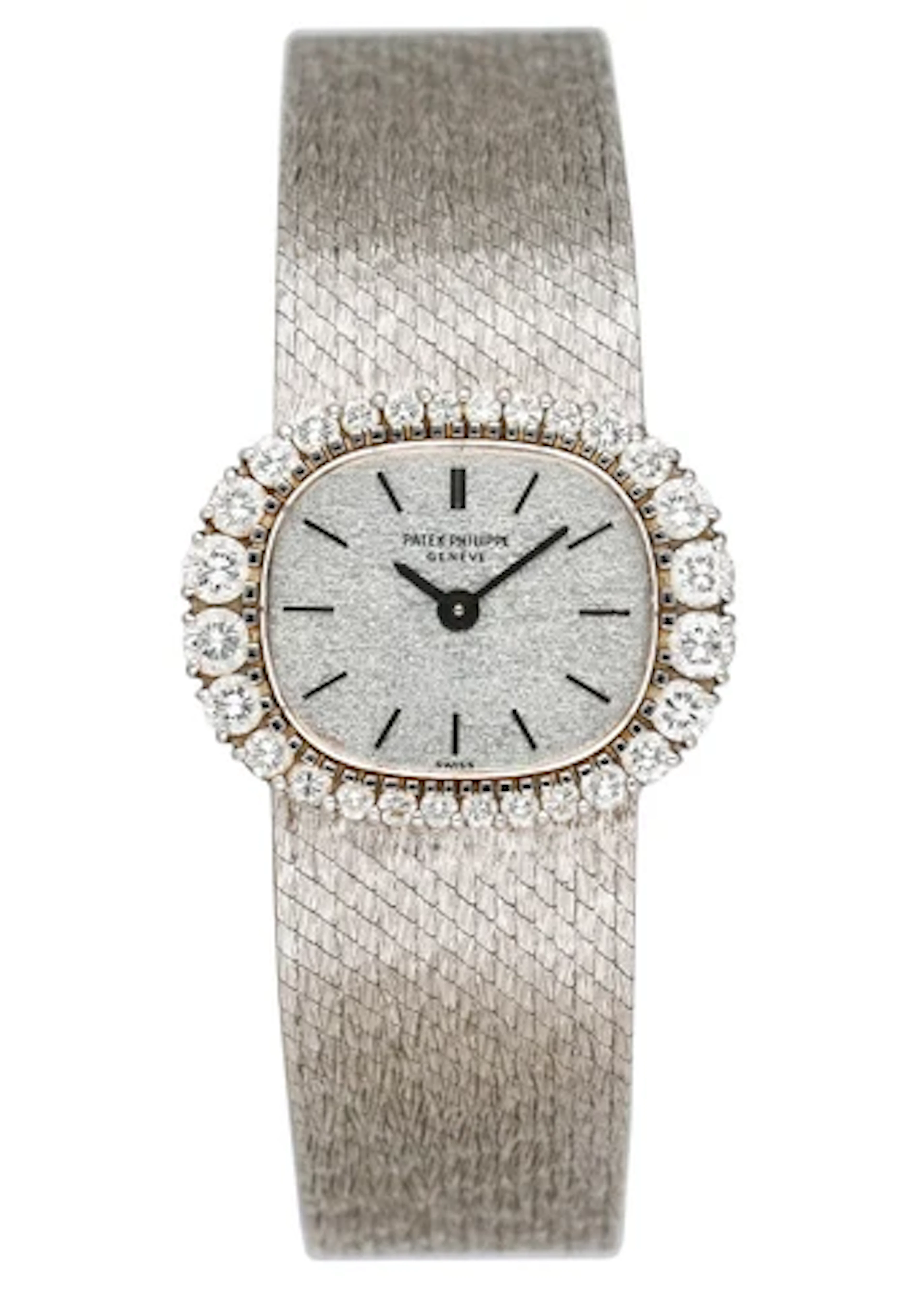Patek Philippe Diamond Bezel 18K White Gold Ladies Watch