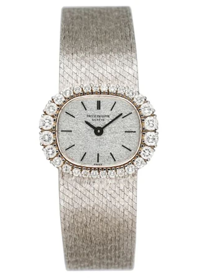 Patek Philippe Diamond Bezel 18K White Gold Ladies Watch