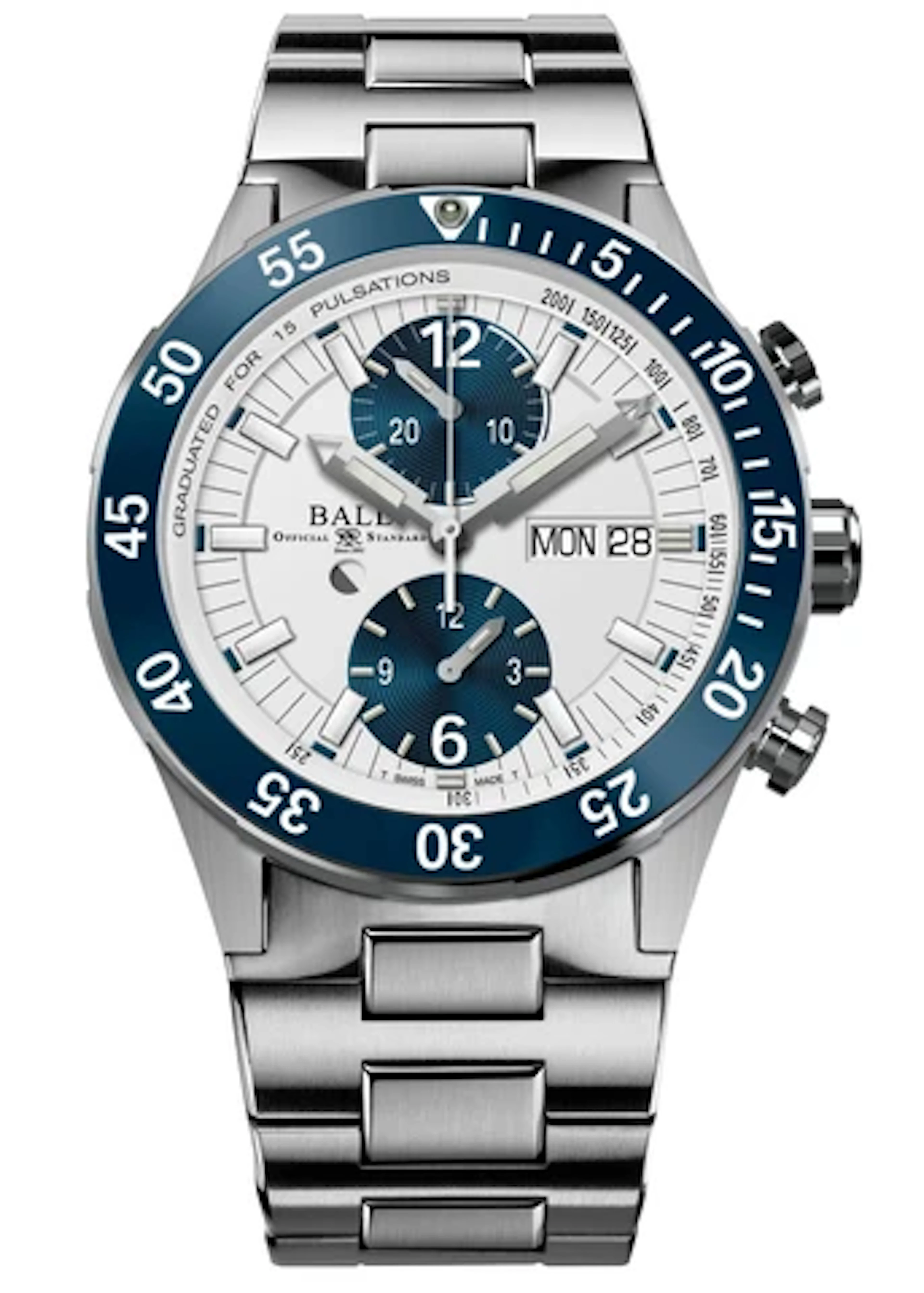 Ball Roadmaster Rescue Chronograph 42mm White Dial Mens Watch Box Papers