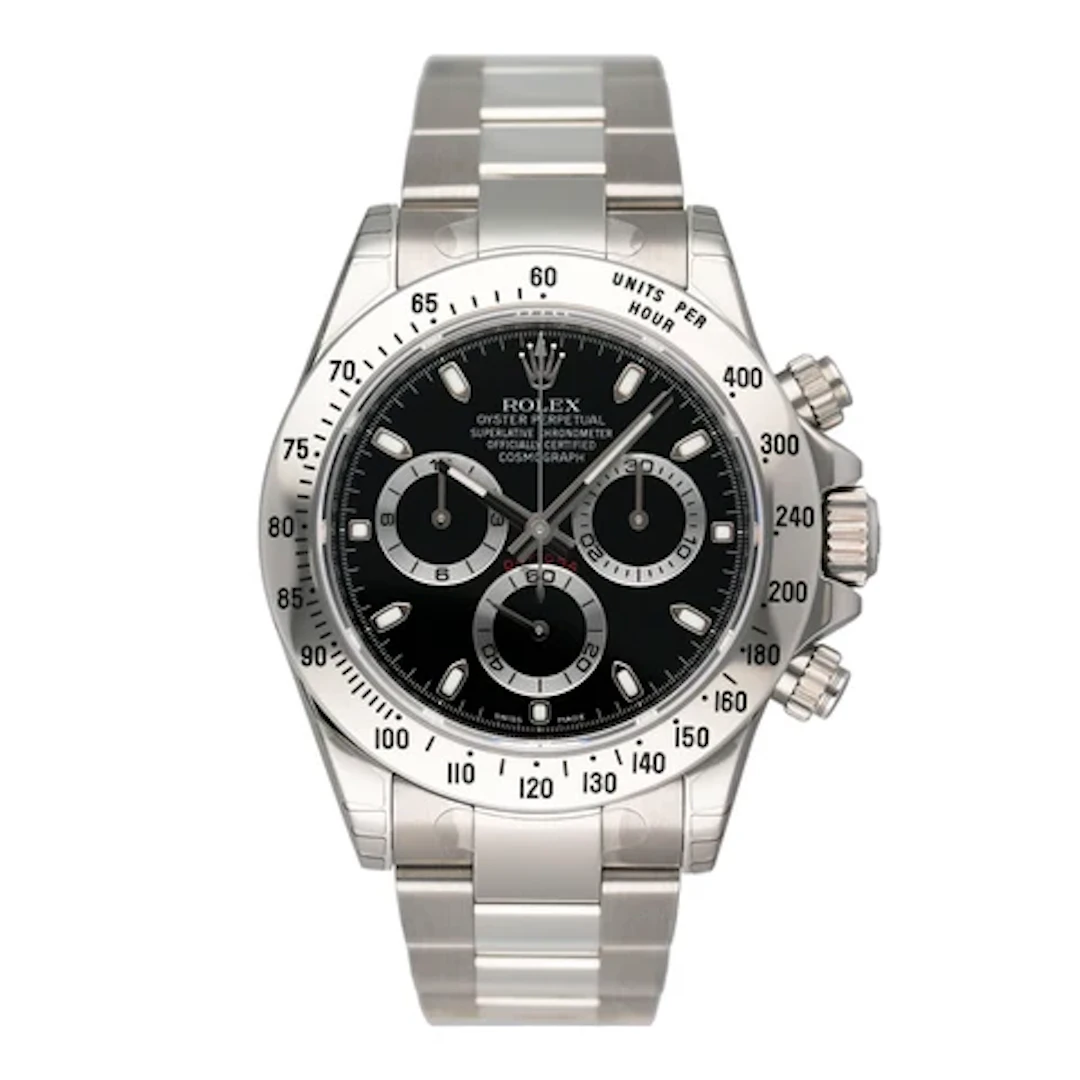 NOS Rolex Daytona 116520 Black Dial Stainless steel Mens Watch Box Papers