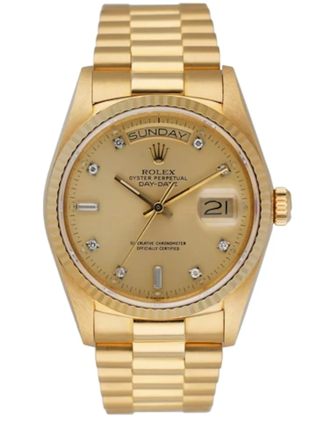 Rolex Day Date 18038 President Diamond Dial Mens Watch