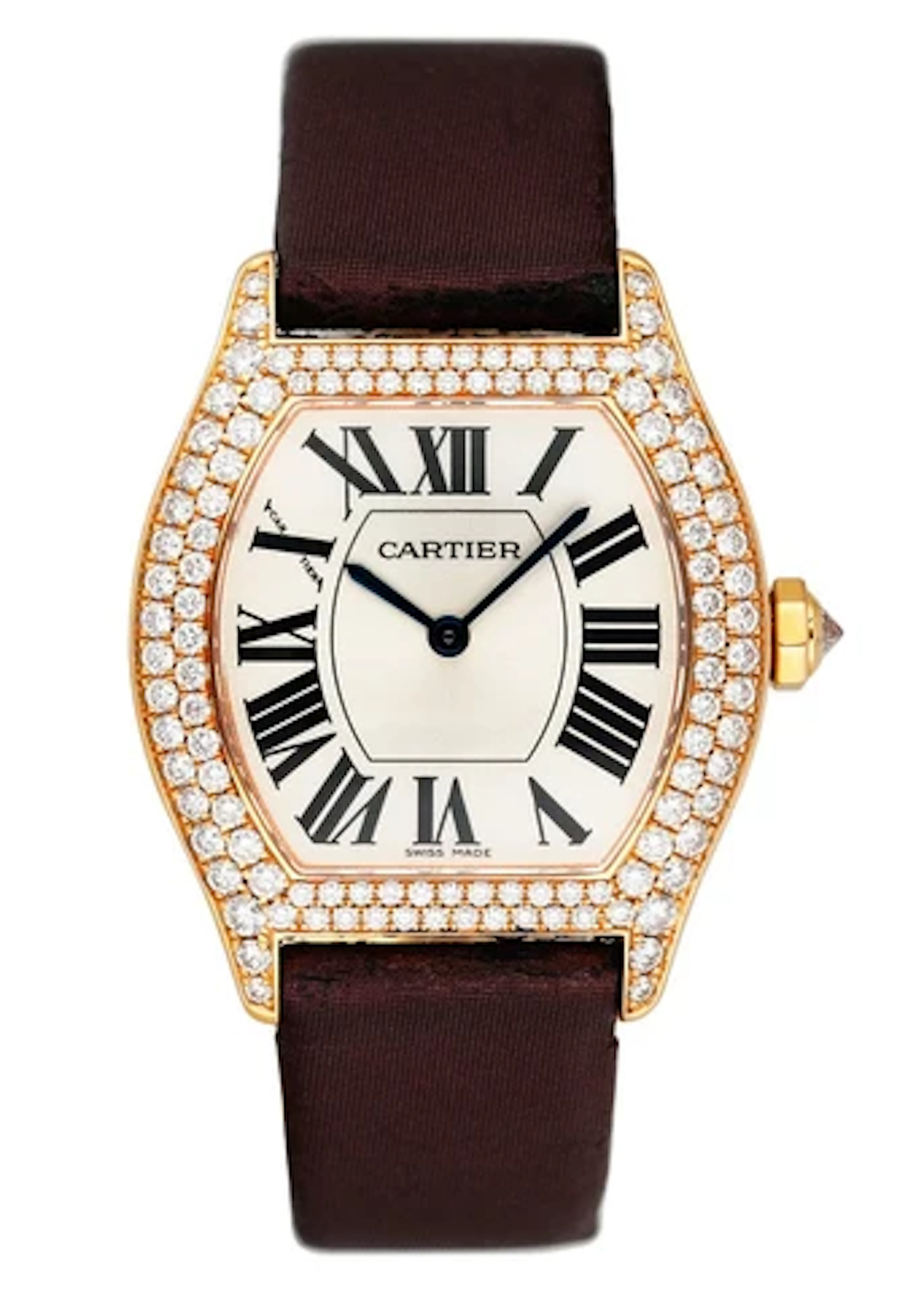 Cartier Tortue WA505031 Diamond 18K Rose Gold Ladies Watch
