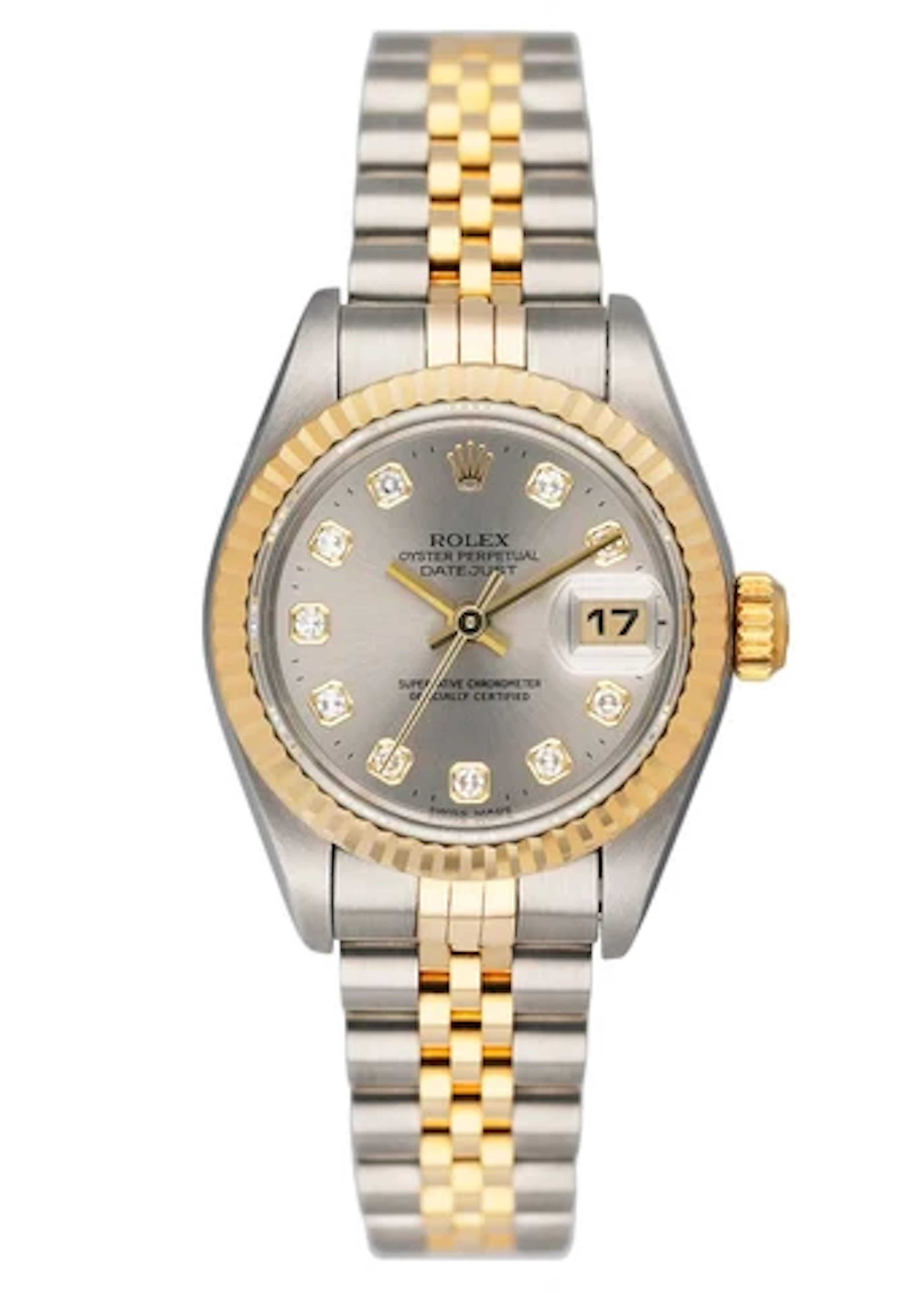 Rolex Datejust 69173 Diamond Silver Dial Ladies Watch