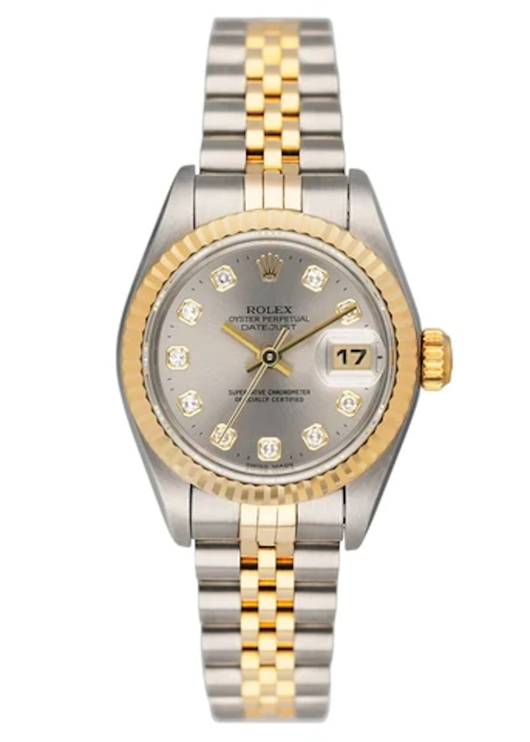 Rolex Datejust 69173 Diamond Silver Dial Ladies Watch