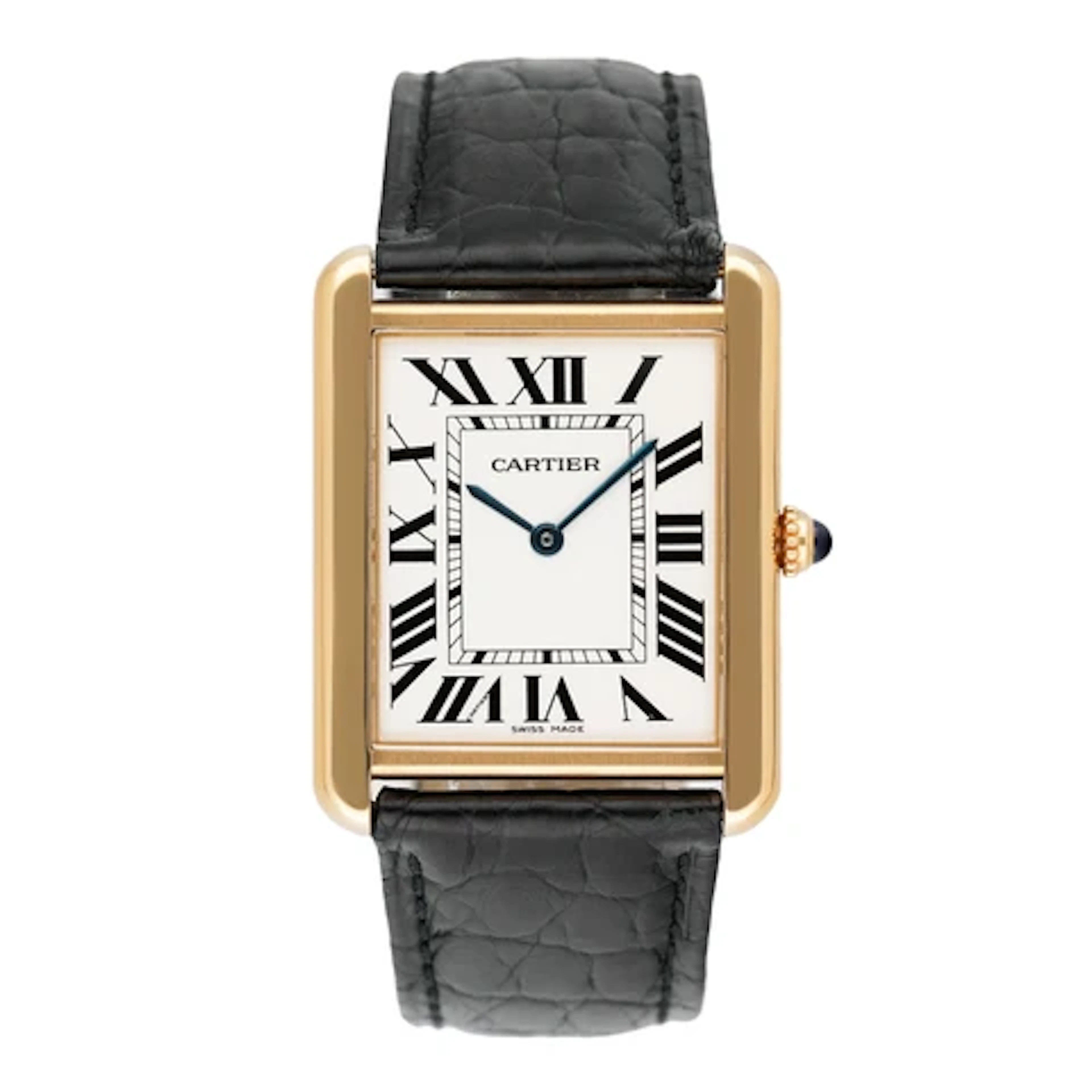 Cartier Tank Solo W1018855 Large Size 18K Yellow Gold Watch Box Papers
