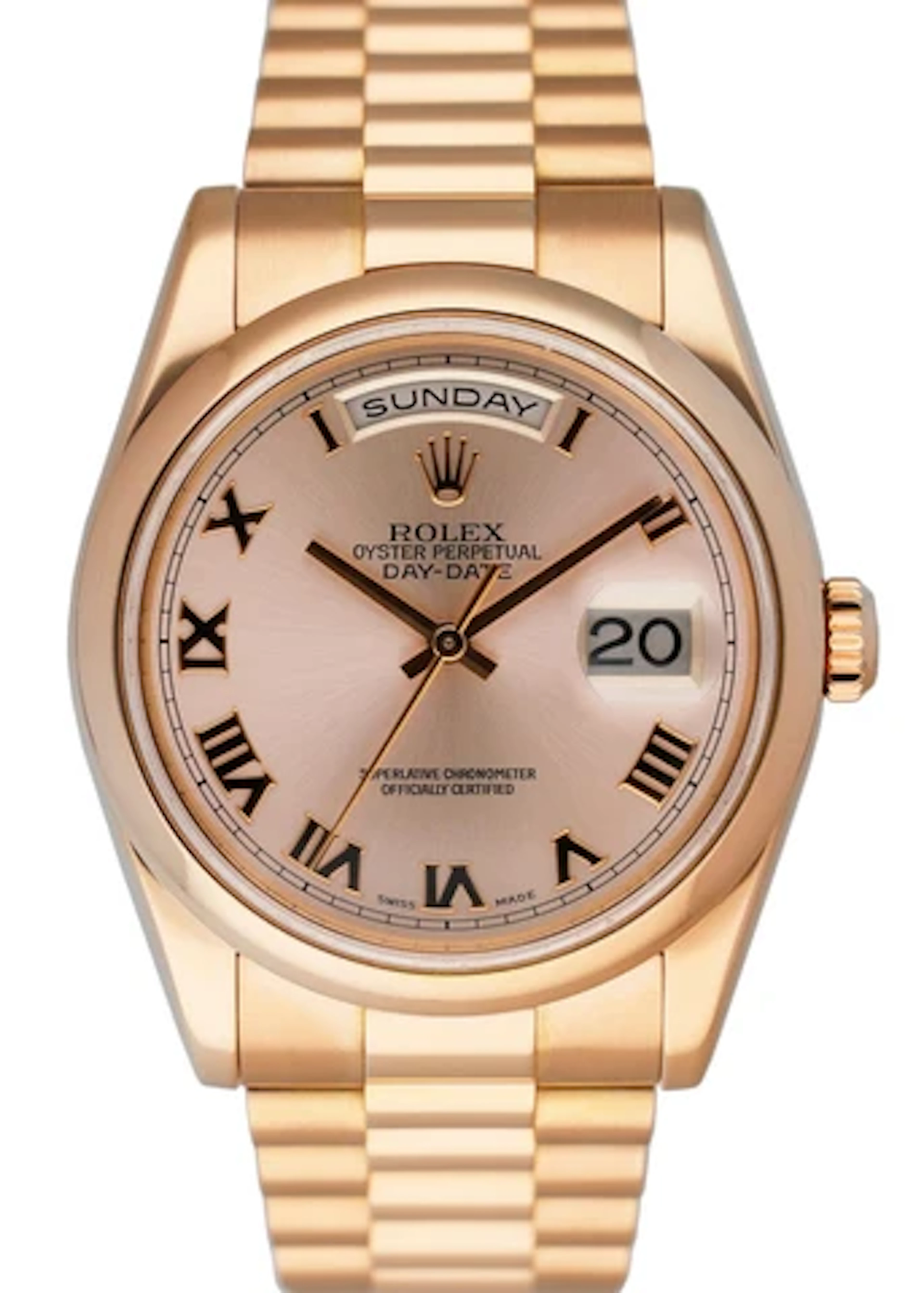 Rolex Day Date 118205 18K Rose Gold Mens Watch
