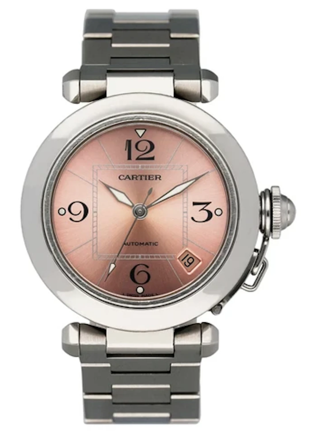 Cartier Pasha 2324 Pink Dial Steel Ladies Watch
