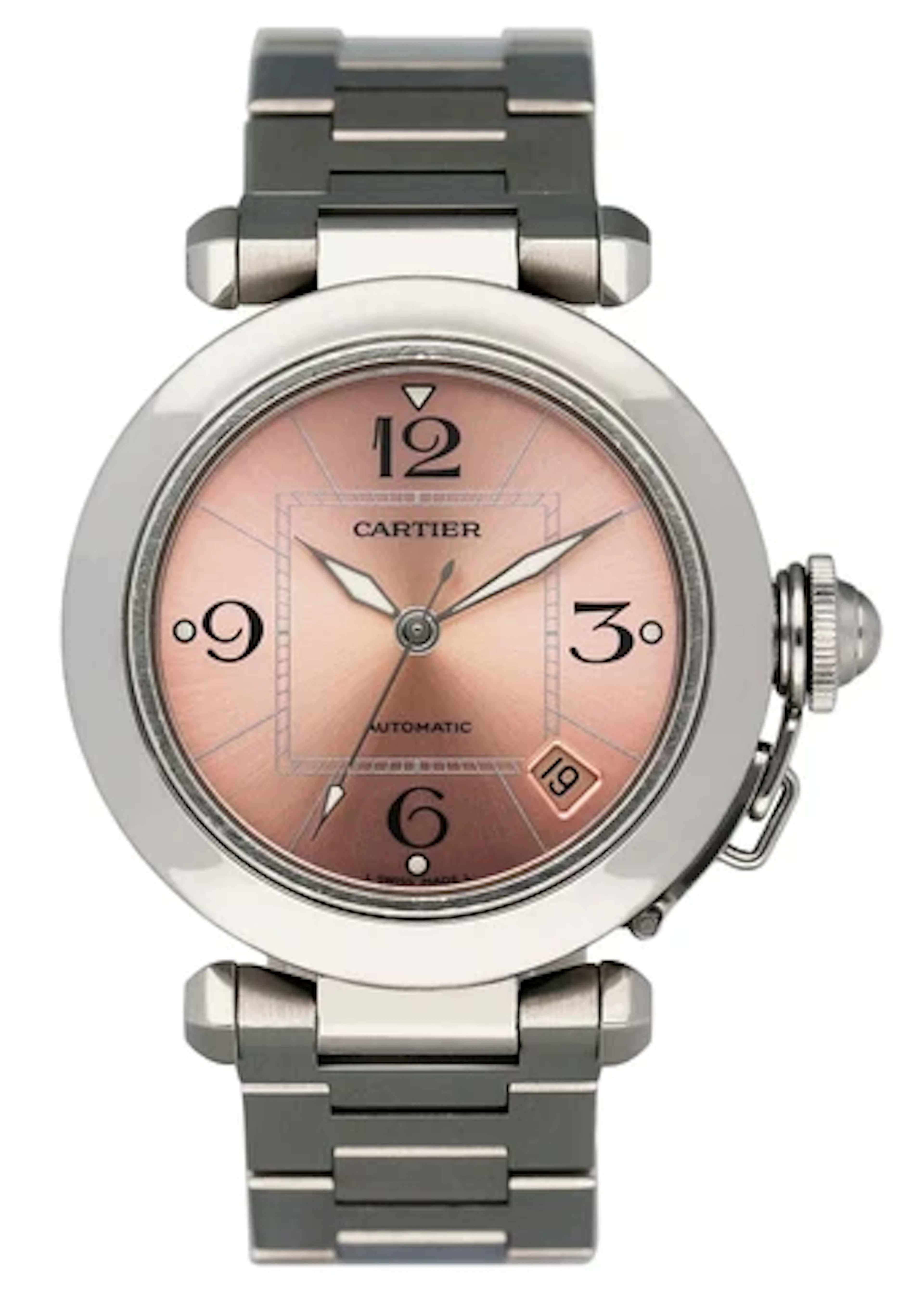 Cartier Pasha 2324 Pink Dial Steel Ladies Watch