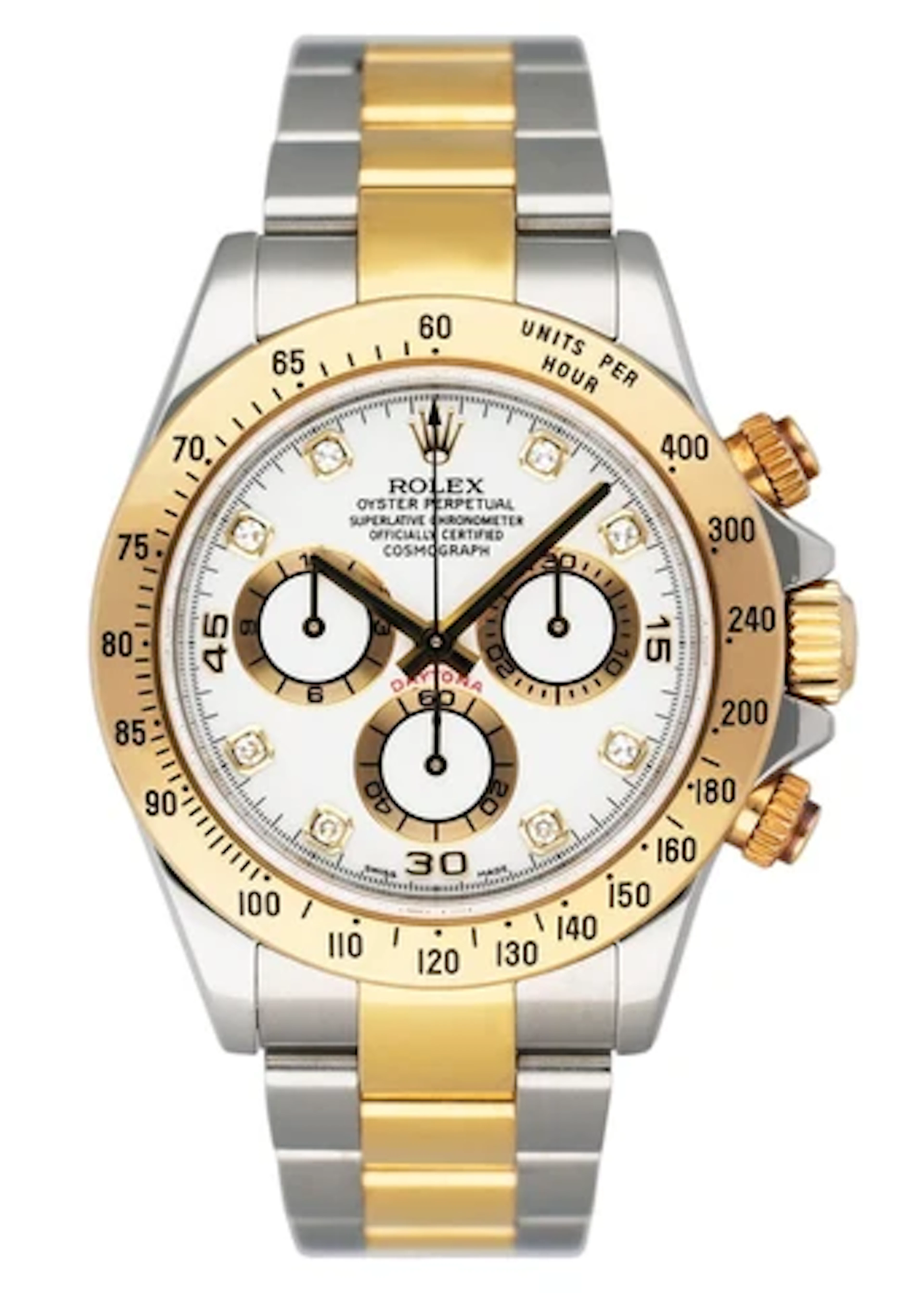 Rolex Daytona 116523 Diamond White Dial Two-Tone Mens Watch