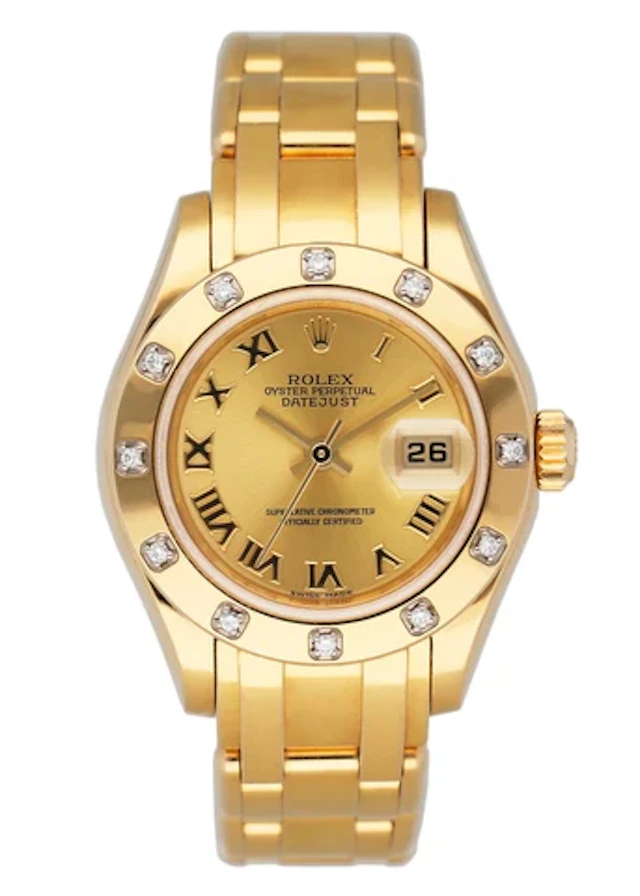 Rolex Datejust Pearlmaster 80318 Diamond Ladies Watch Box Papers