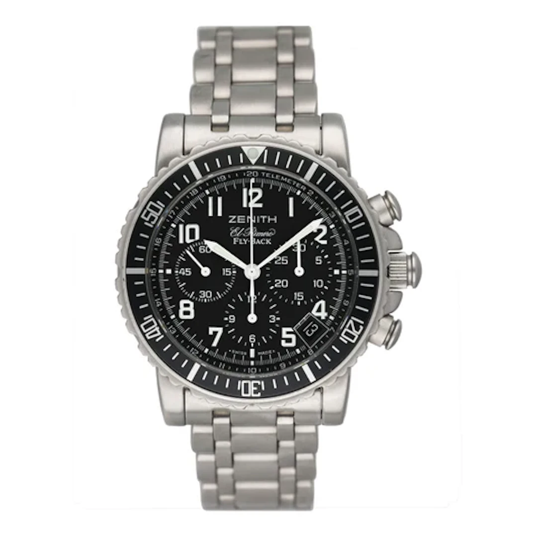 Zenith El Primero Rainbow Flyback 1/02.0470.405 Black Dial Steel Mens