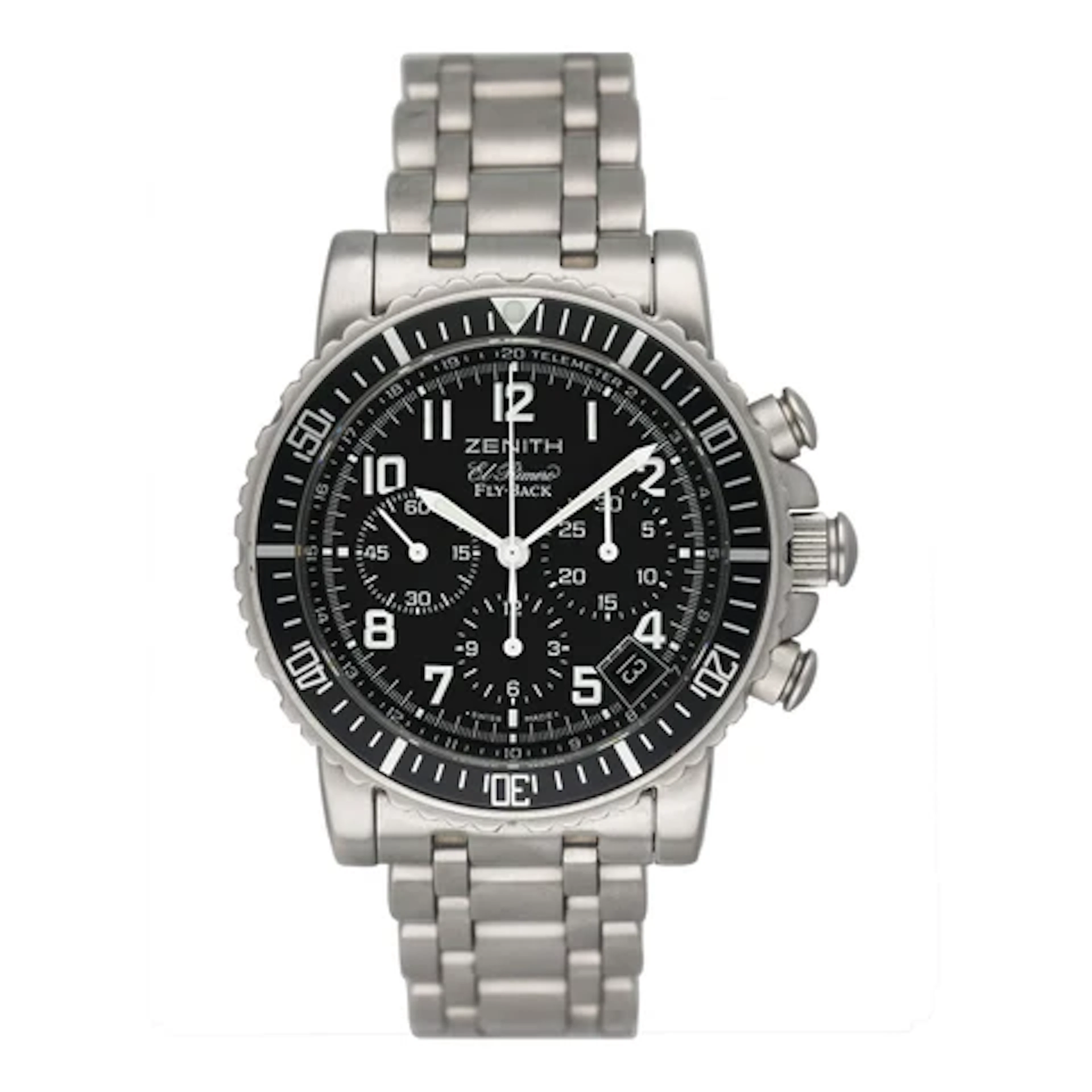 Zenith El Primero Rainbow Flyback 1/02.0470.405 Black Dial Steel Mens