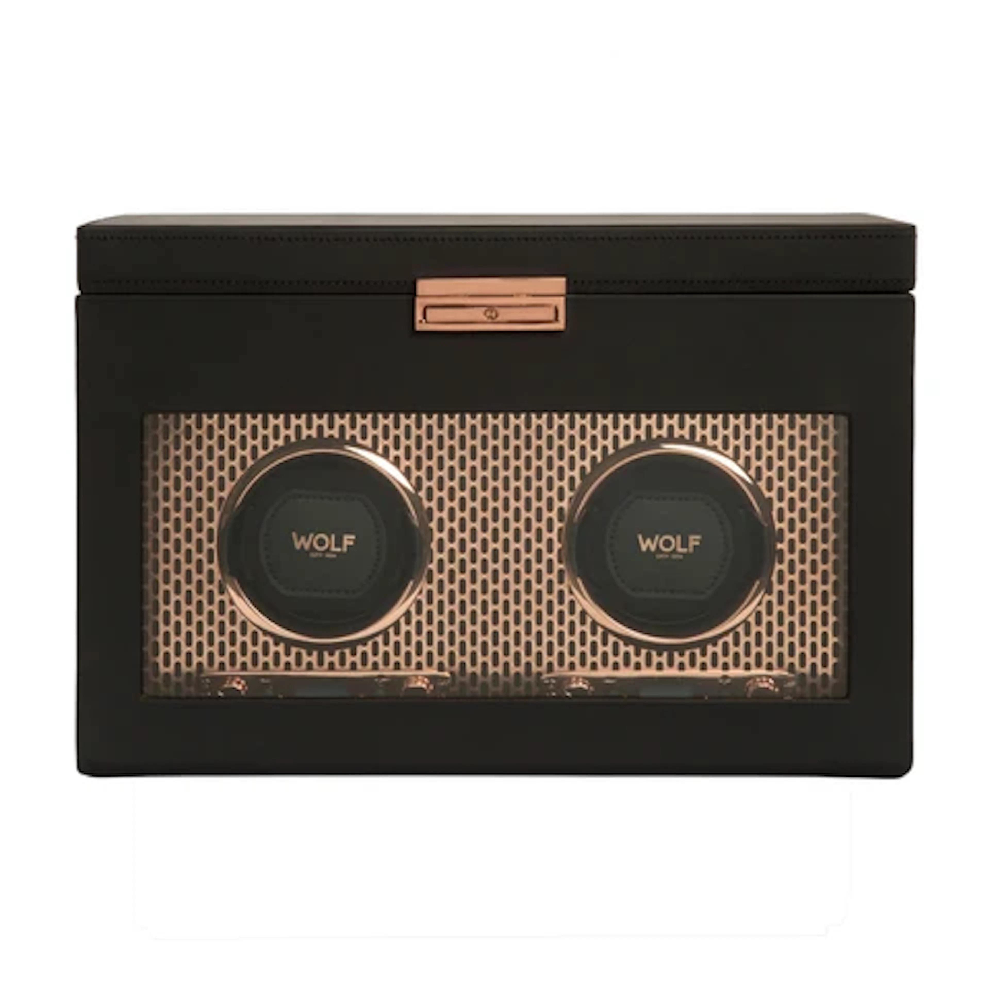 Axis Double Watch Winder With Storage - Copper