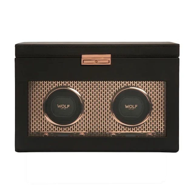 Axis Double Watch Winder With Storage - Copper